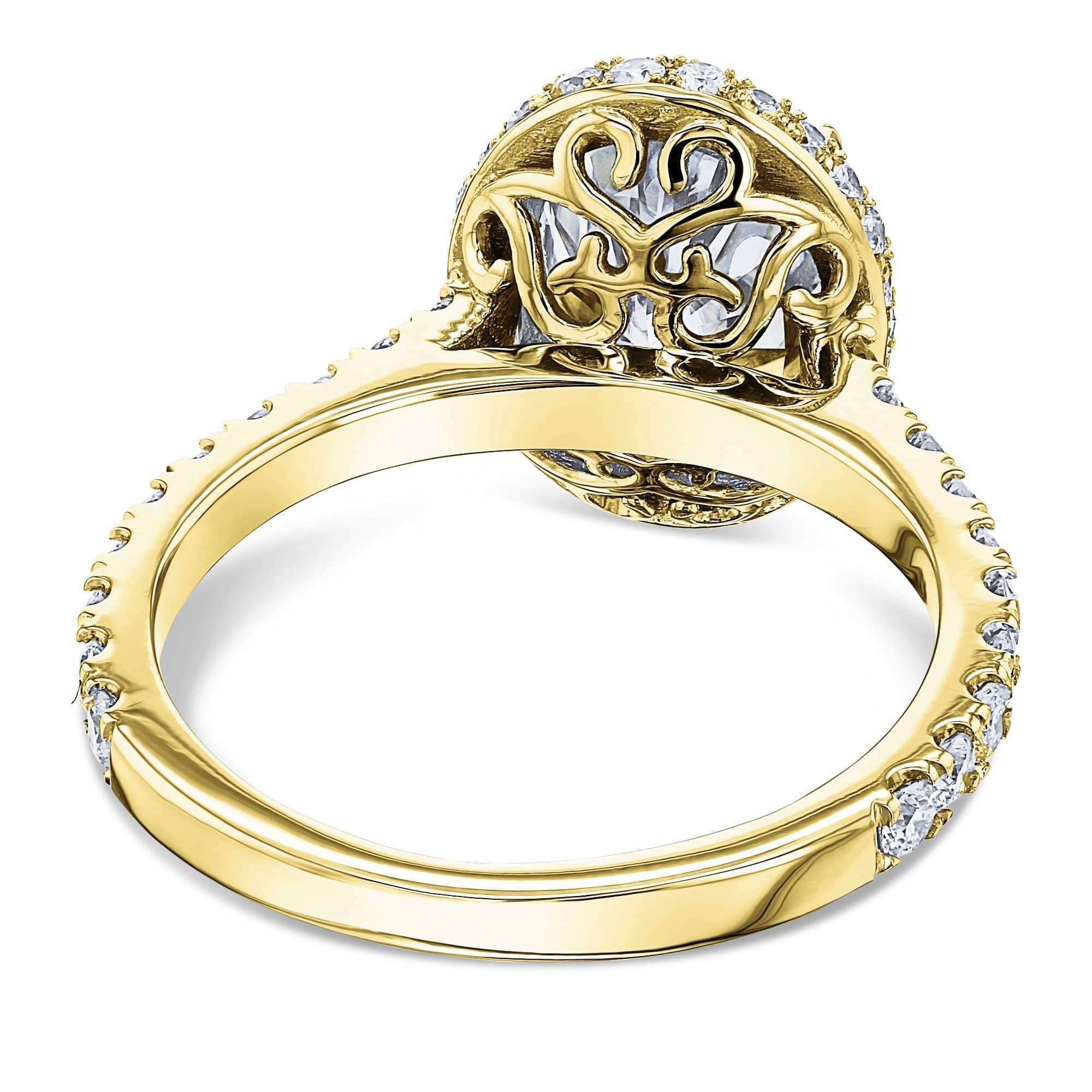 Kobelli Oval Moissanite Drop Halo Ring