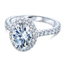 Kobelli Oval Moissanite Drop Halo Ring