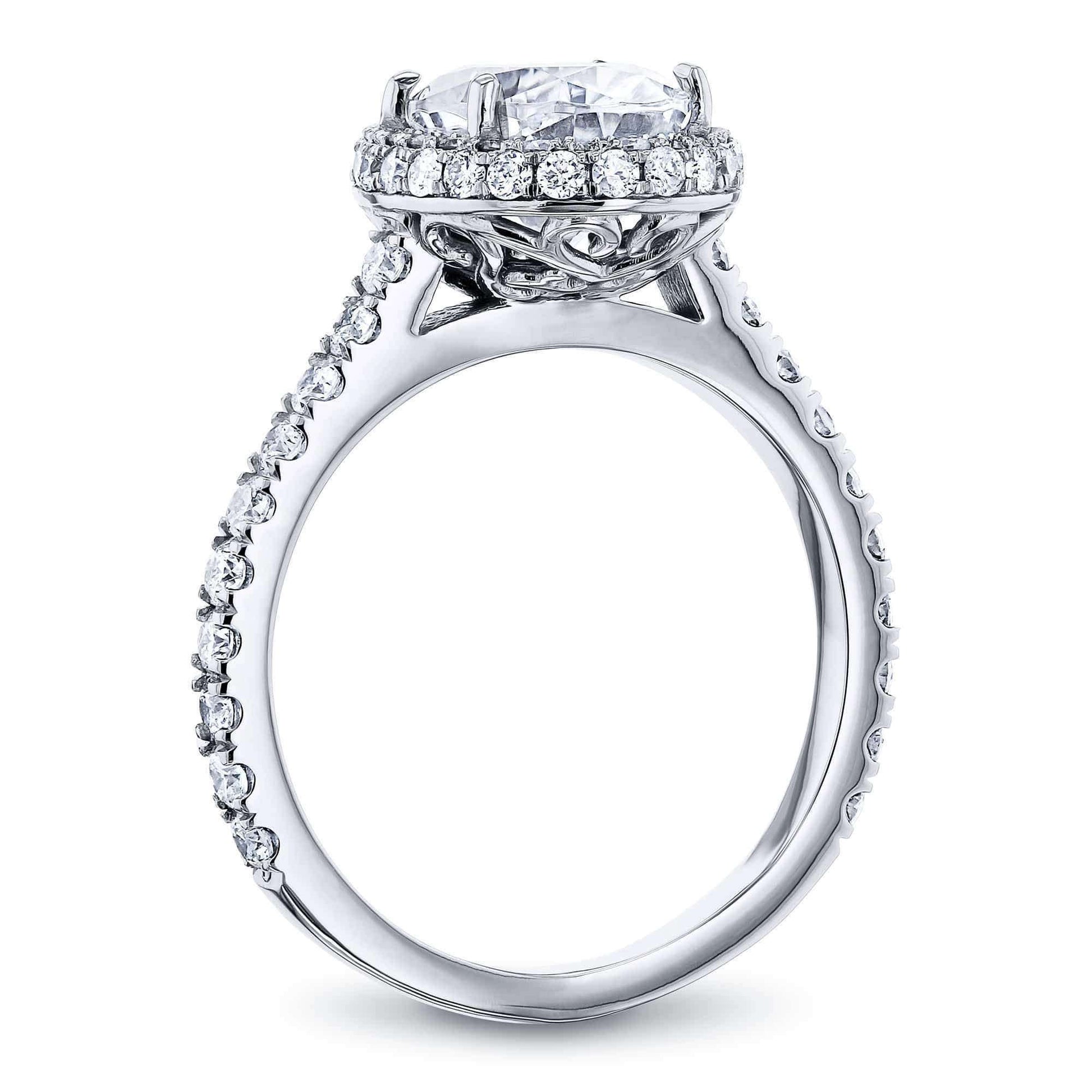 Kobelli Oval Moissanite Drop Halo Ring MZ62671OV-2E/4.5W