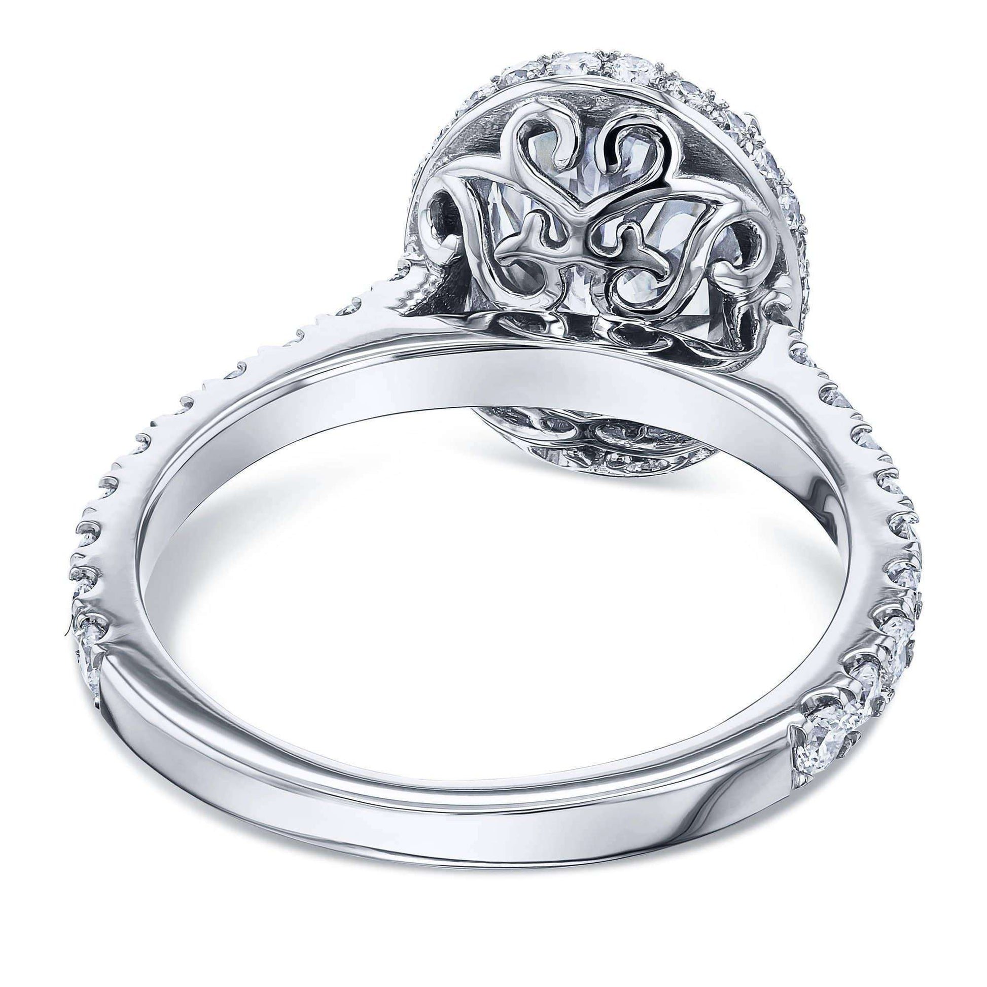 Kobelli Oval Moissanite Drop Halo Ring
