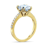 Kobelli 3,1 ct runder Forever-One-Moissanit-Ring aus 14-karätigem Gold
