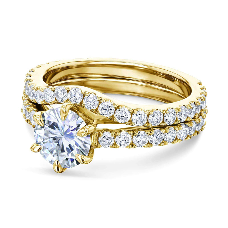 Kobelli 1ct Moissanite 6-Prong Ring Lab Diamond Mounted Bridal Set MZ62714R-EDLG/4.5Y