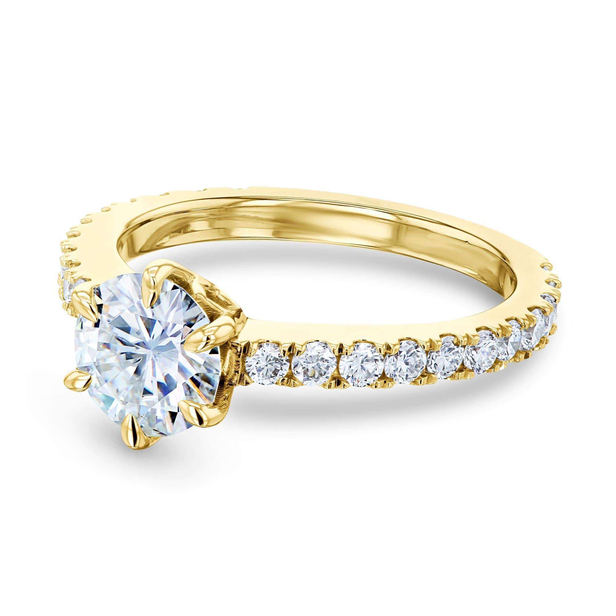 Kobelli 1ct Moissanite 6-Prong Ring Lab Diamond Band MZ62714R-ELG/4.5Y