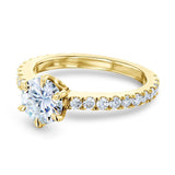 Kobelli 1ct para sempre um anel de moissanite com 6 pinos e pulseira de diamante de laboratório mzfo62714r-elg/4.5y