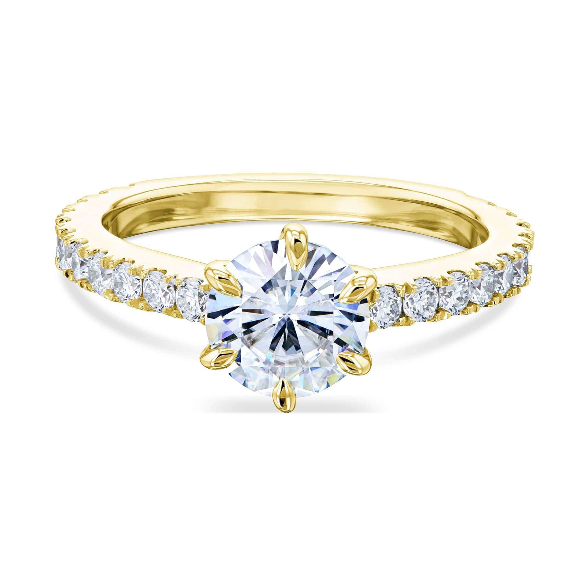 Kobelli 1ct Moissanite 6-Prong Ring Lab Diamond Band