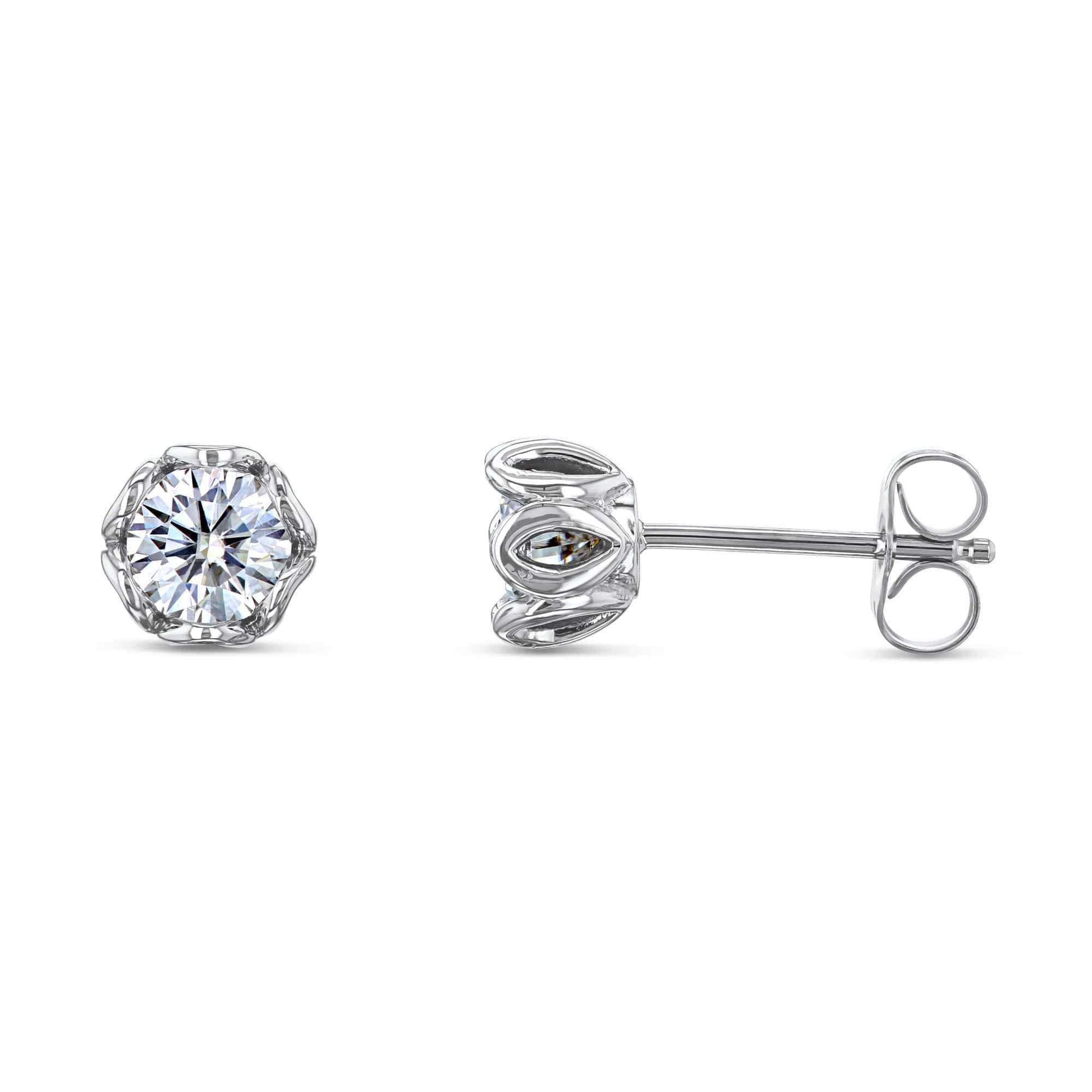 Kobelli Lily 5mm Moissanite Studs 14k White Gold