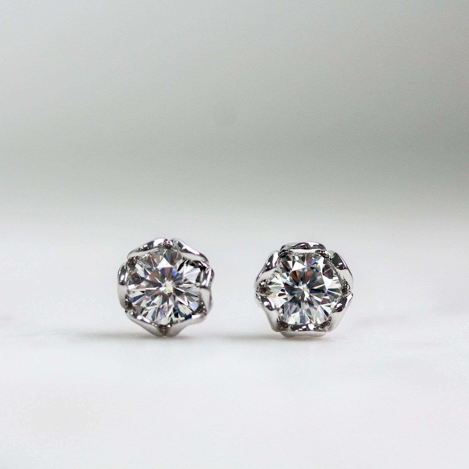 Kobelli Lily 5mm Moissanite Studs 14k White Gold