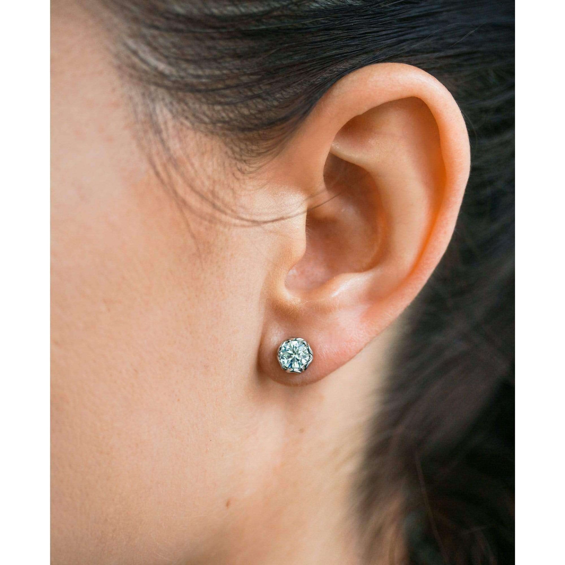 Kobelli Lily 5mm Moissanite Studs 14k White Gold