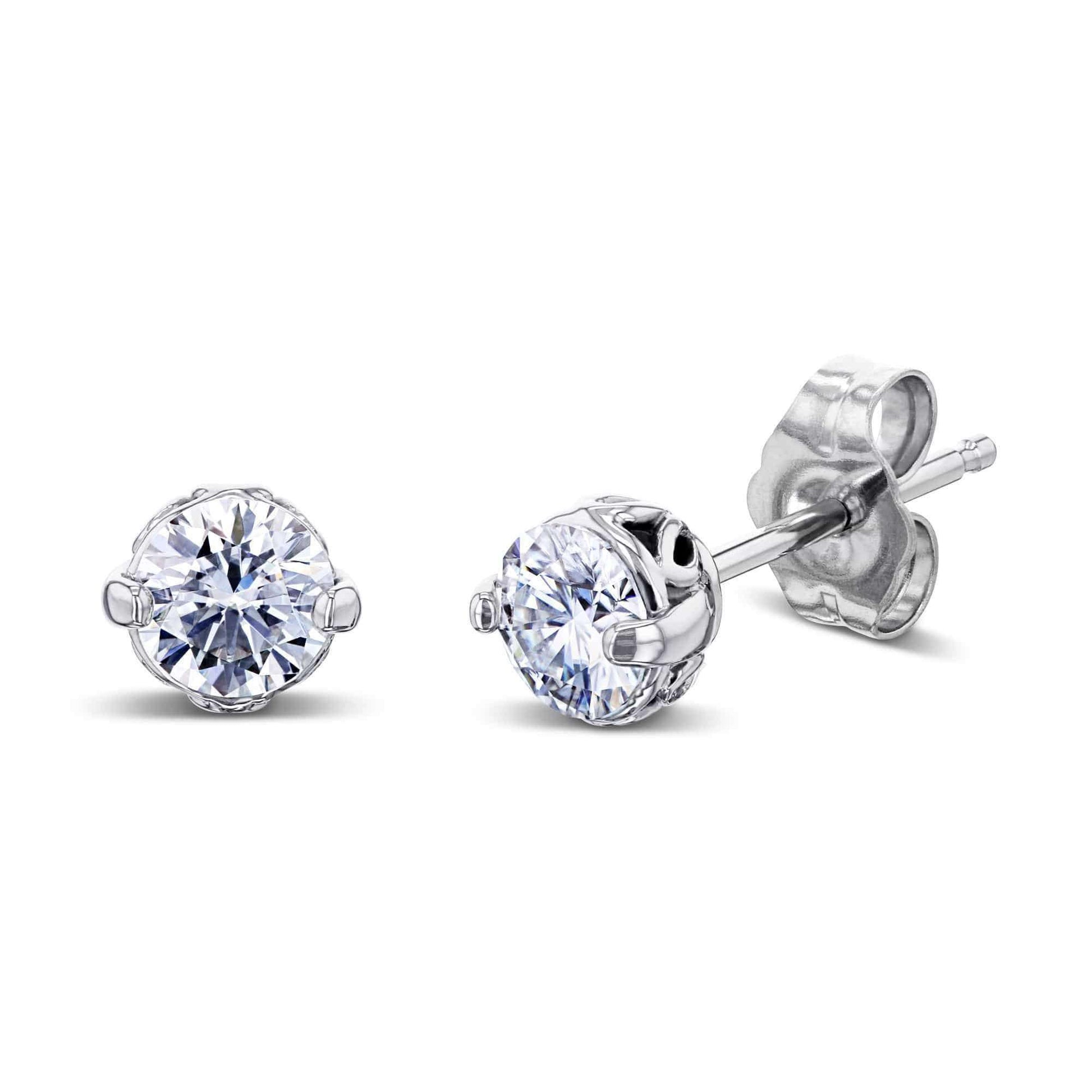 Kobelli Sunflower 3/4ctw Diamond Studs 14k White Gold 62721/W