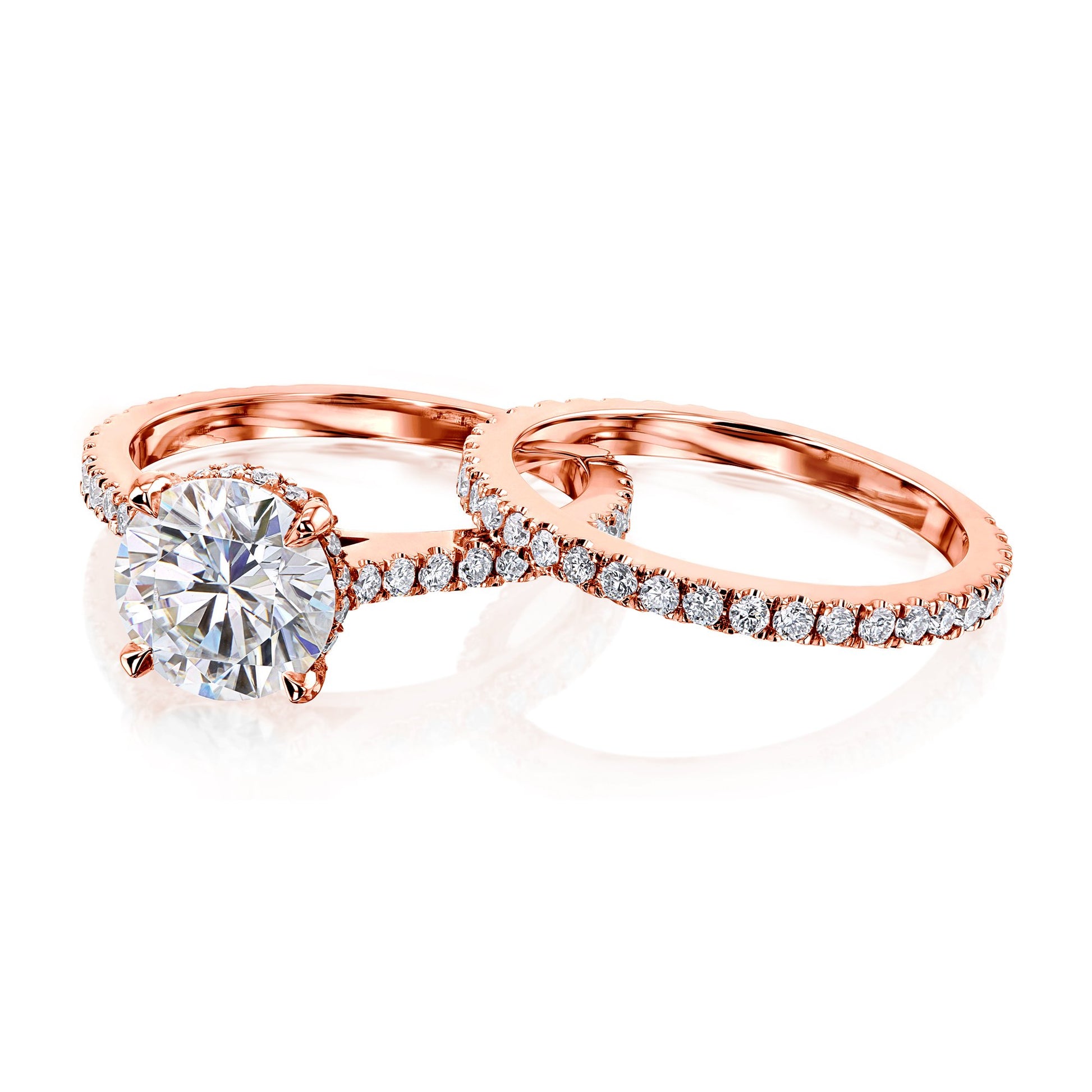 Kobelli 2ct Round Moissanite and 7/8ct TDW Lab Grown Diamond Bridal Set