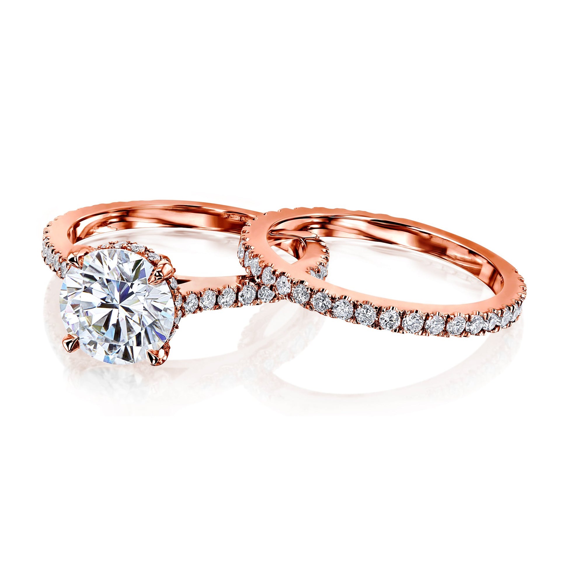 Kobelli 2ct Round Moissanite and 7/8ct TDW Lab Grown Diamond Bridal Set