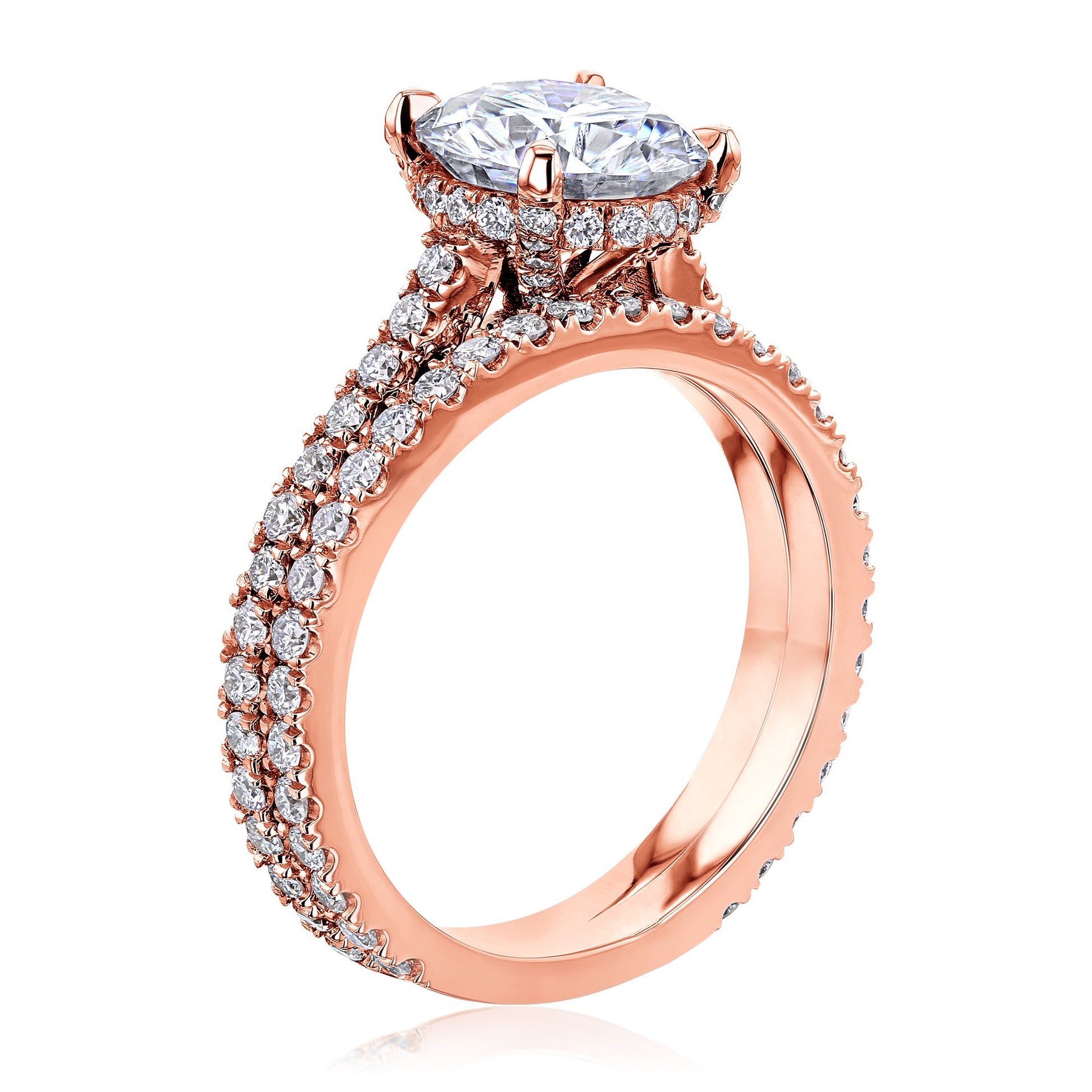 Kobelli 2ct Round Moissanite and 7/8ct TDW Lab Grown Diamond Bridal Set