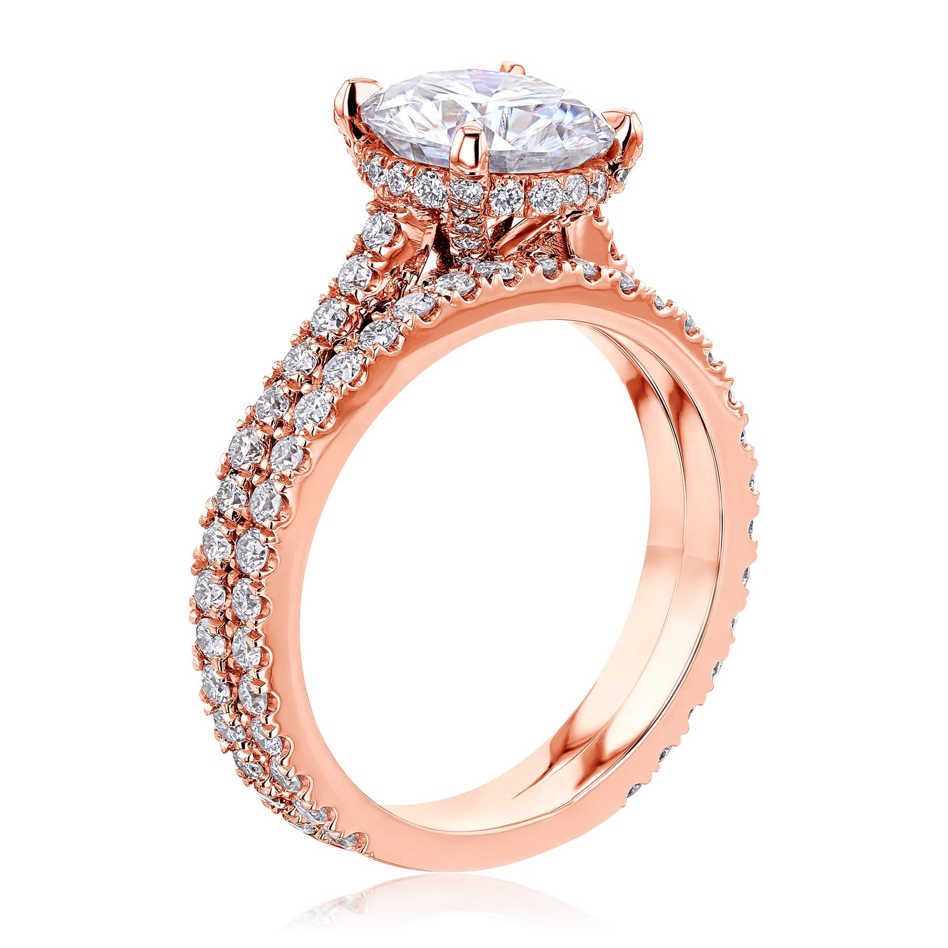 Kobelli 2ct Round Moissanite and 7/8ct TDW Lab Grown Diamond Bridal Set