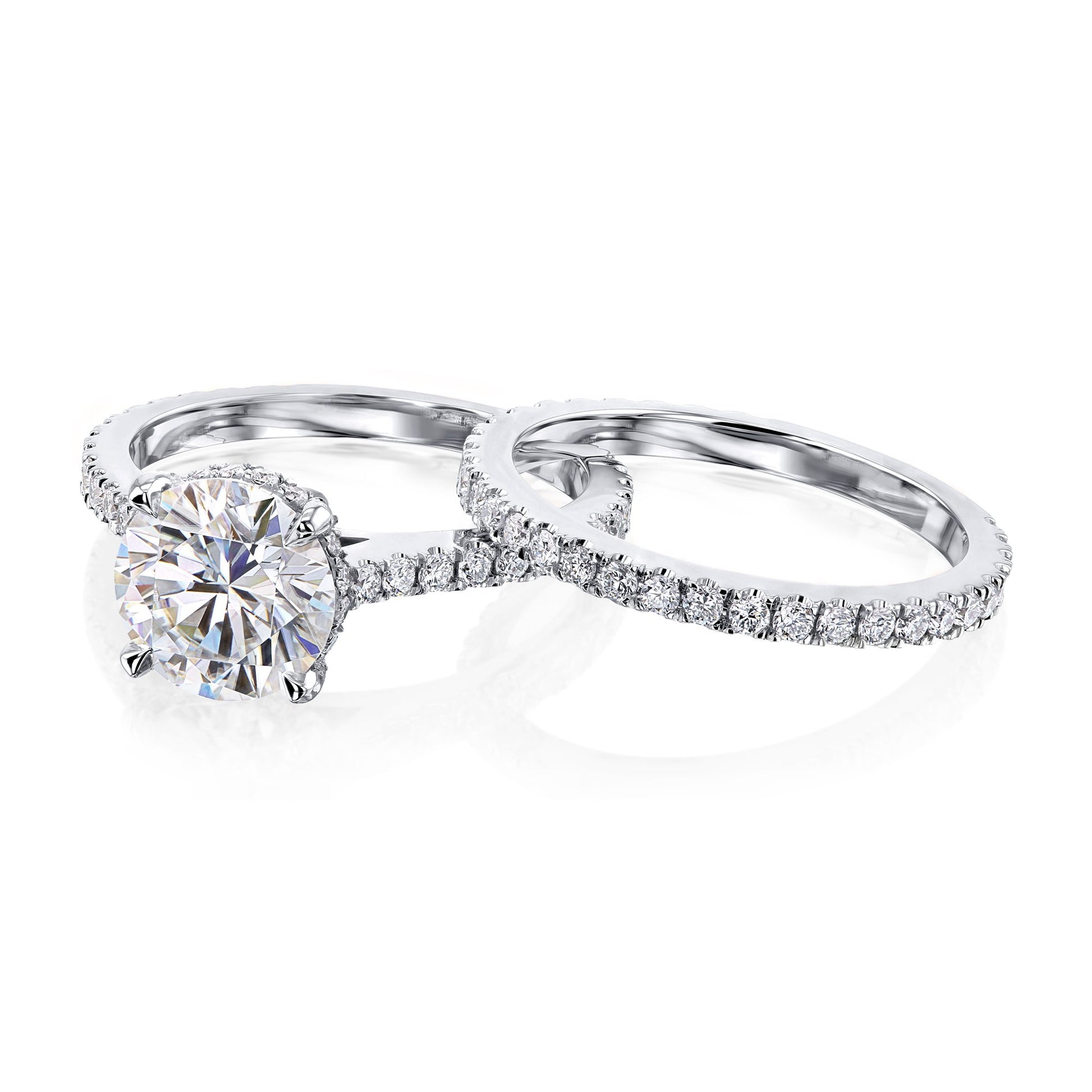 Kobelli 2ct Round Moissanite and 7/8ct TDW Lab Grown Diamond Bridal Set