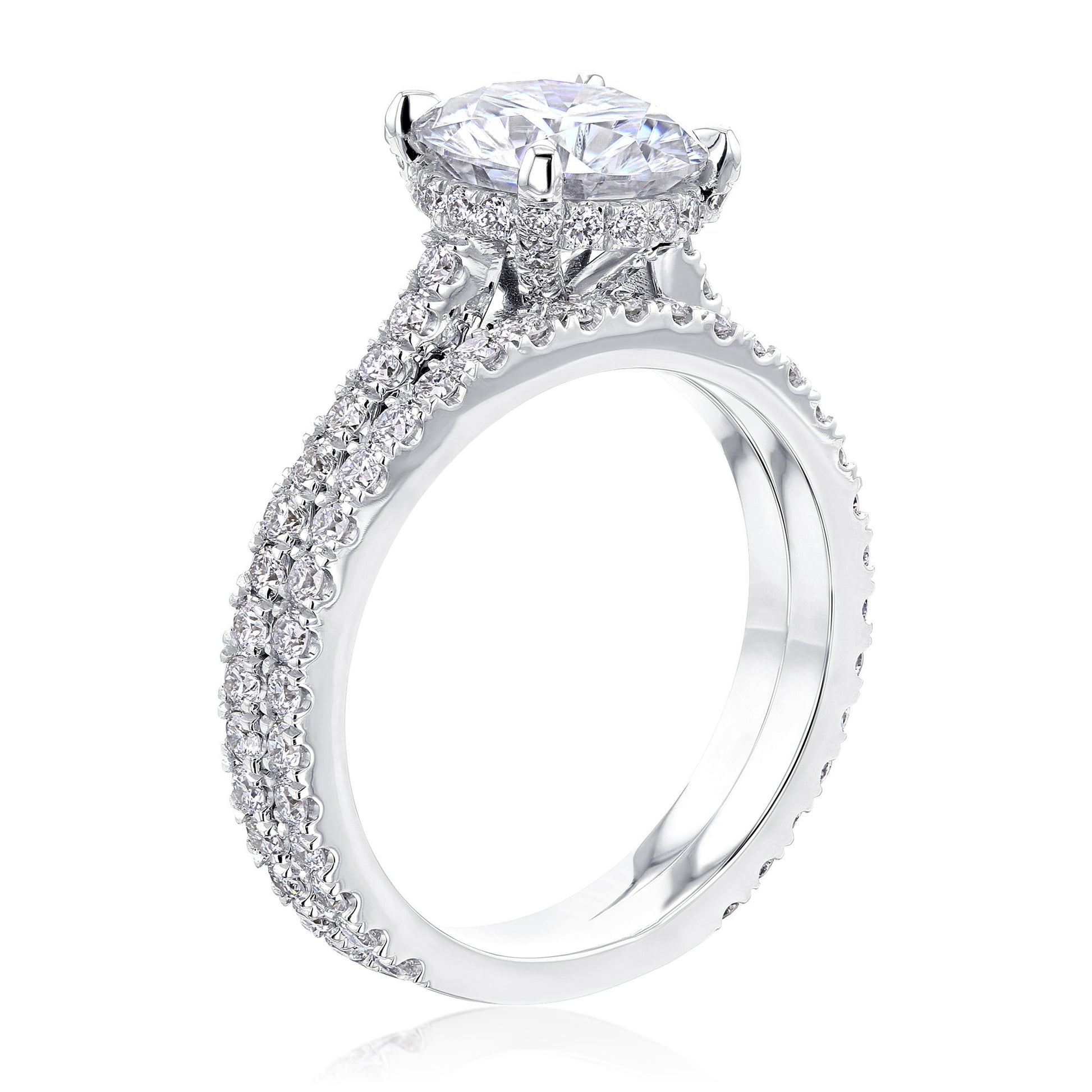Kobelli 2ct Round Moissanite and 7/8ct TDW Lab Grown Diamond Bridal Set