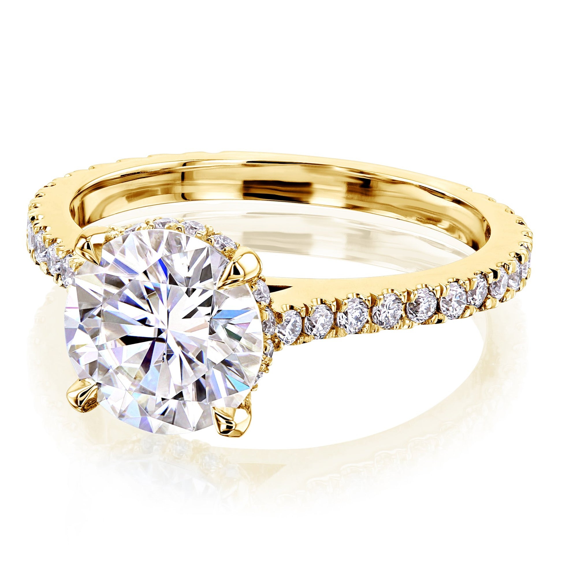 Kobelli 2ct Round Moissanite and 1/2ct TDW Lab Grown Diamond Engagement Ring