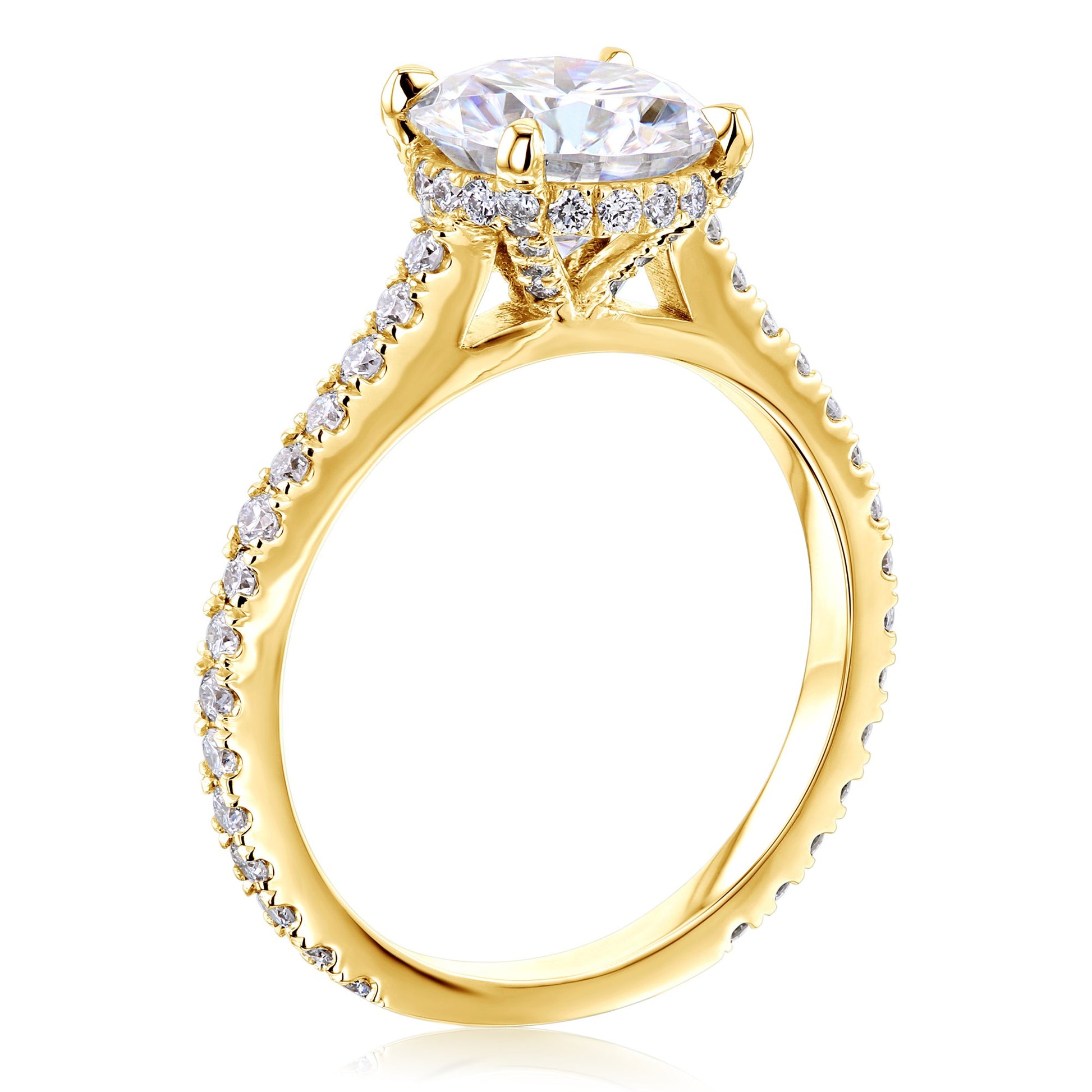Kobelli 2ct Round Moissanite and 1/2ct TDW Lab Grown Diamond Engagement Ring