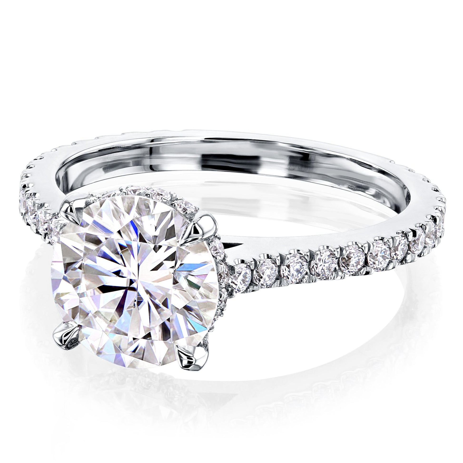 Kobelli 2ct Round Moissanite and 1/2ct TDW Lab Grown Diamond Engagement Ring