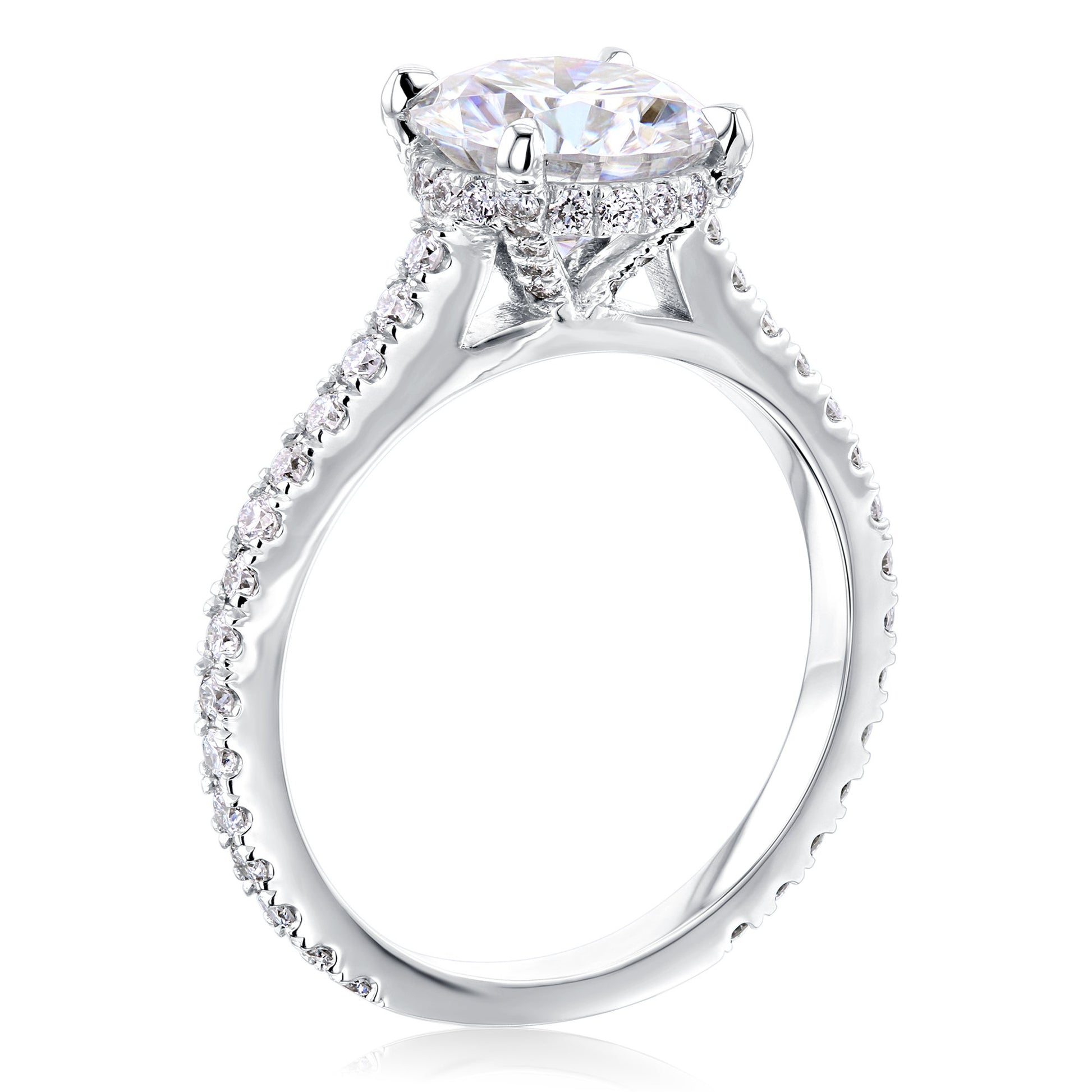 Kobelli 2ct Round Moissanite and 1/2ct TDW Lab Grown Diamond Engagement Ring