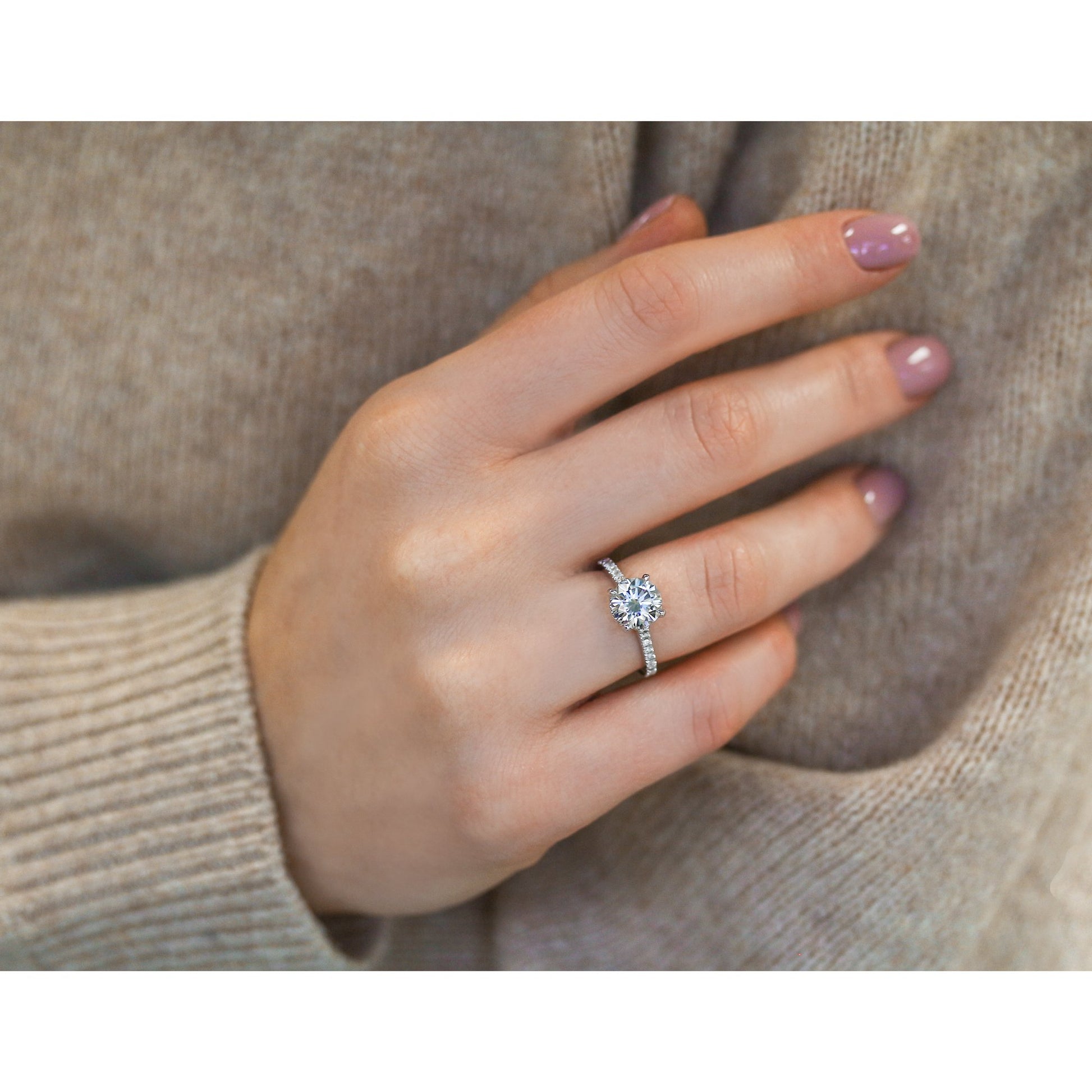 Kobelli 2ct Round Moissanite and 1/2ct TDW Lab Grown Diamond Engagement Ring