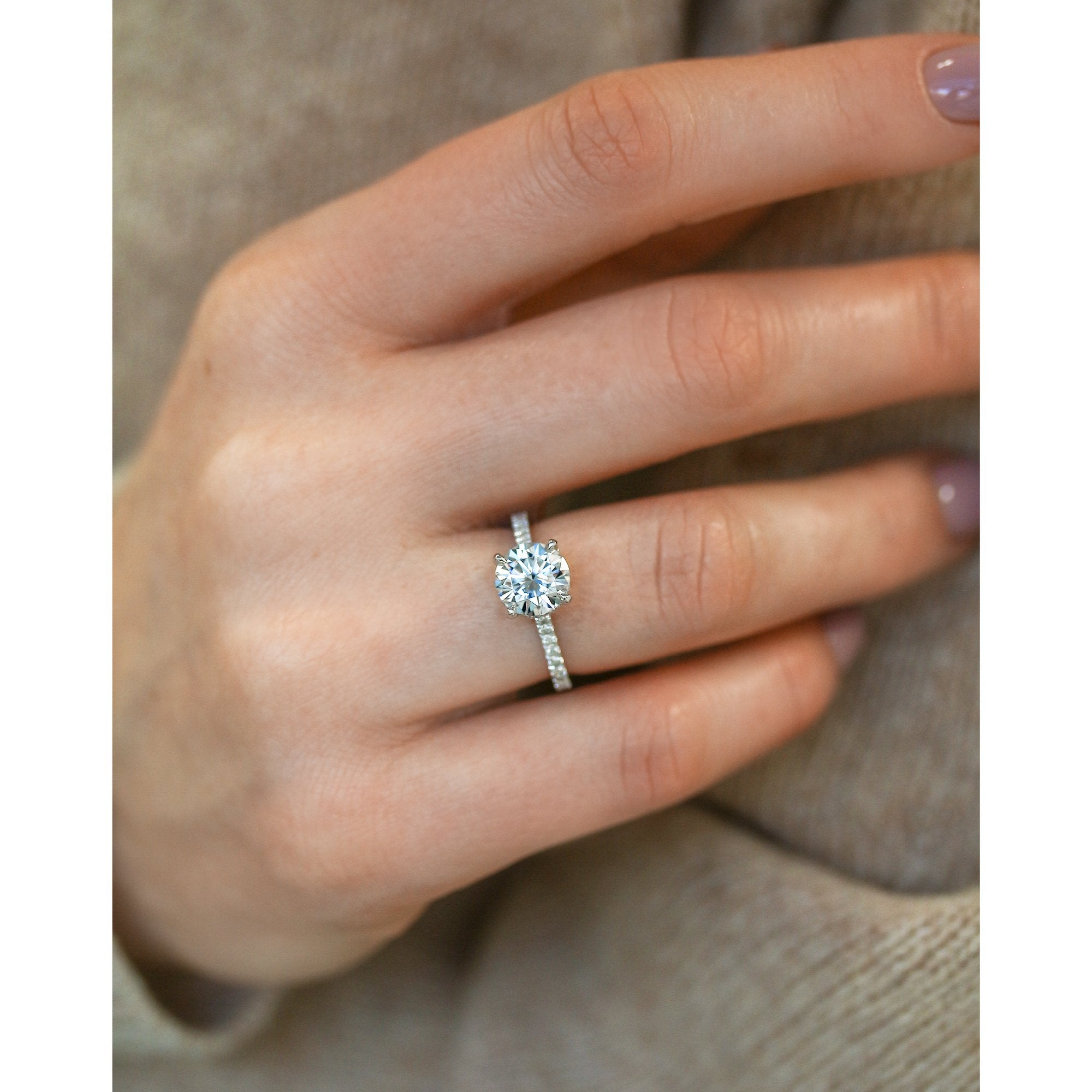 Kobelli 2ct Round Moissanite and 1/2ct TDW Lab Grown Diamond Engagement Ring