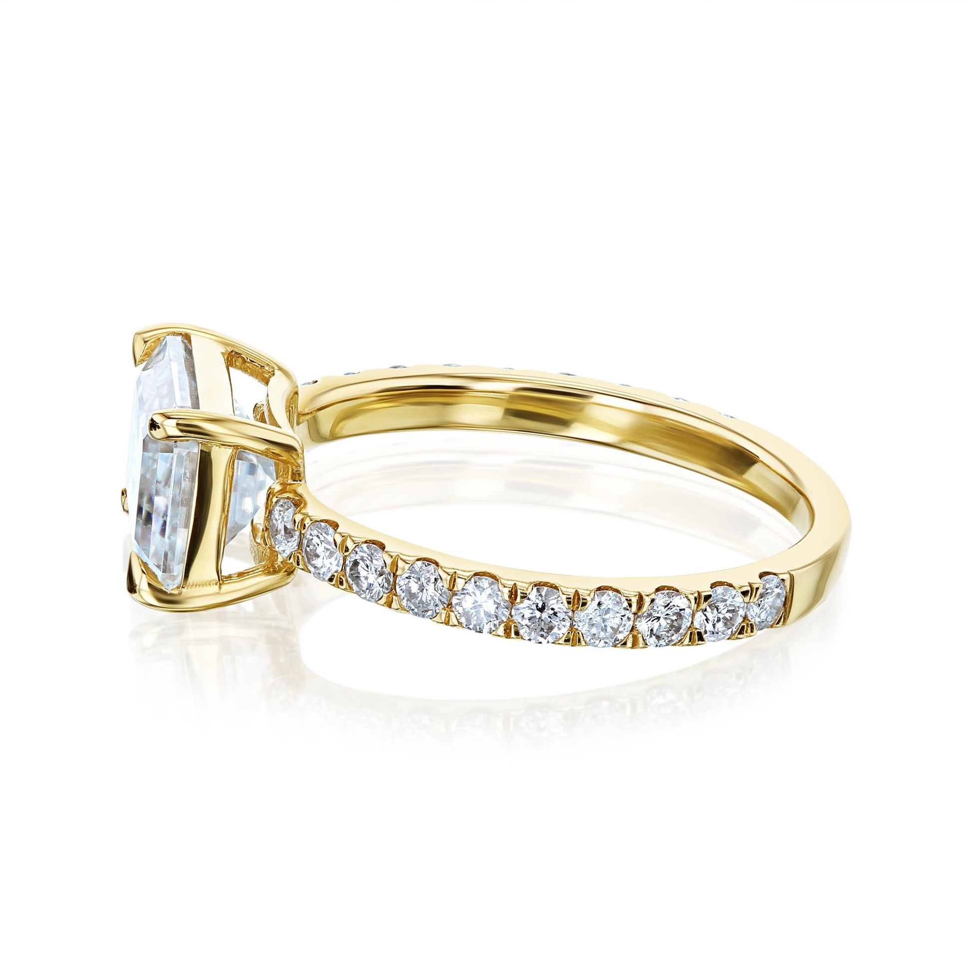 Kobelli 1.75 Carat East West Emerald Moissanite Engagement Ring