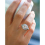 Kobelli East West Double Halo Statement Ring on a hand