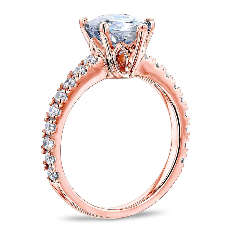 Kobelli Pear Moissanite and Diamond Engagement Ring 14k Gold