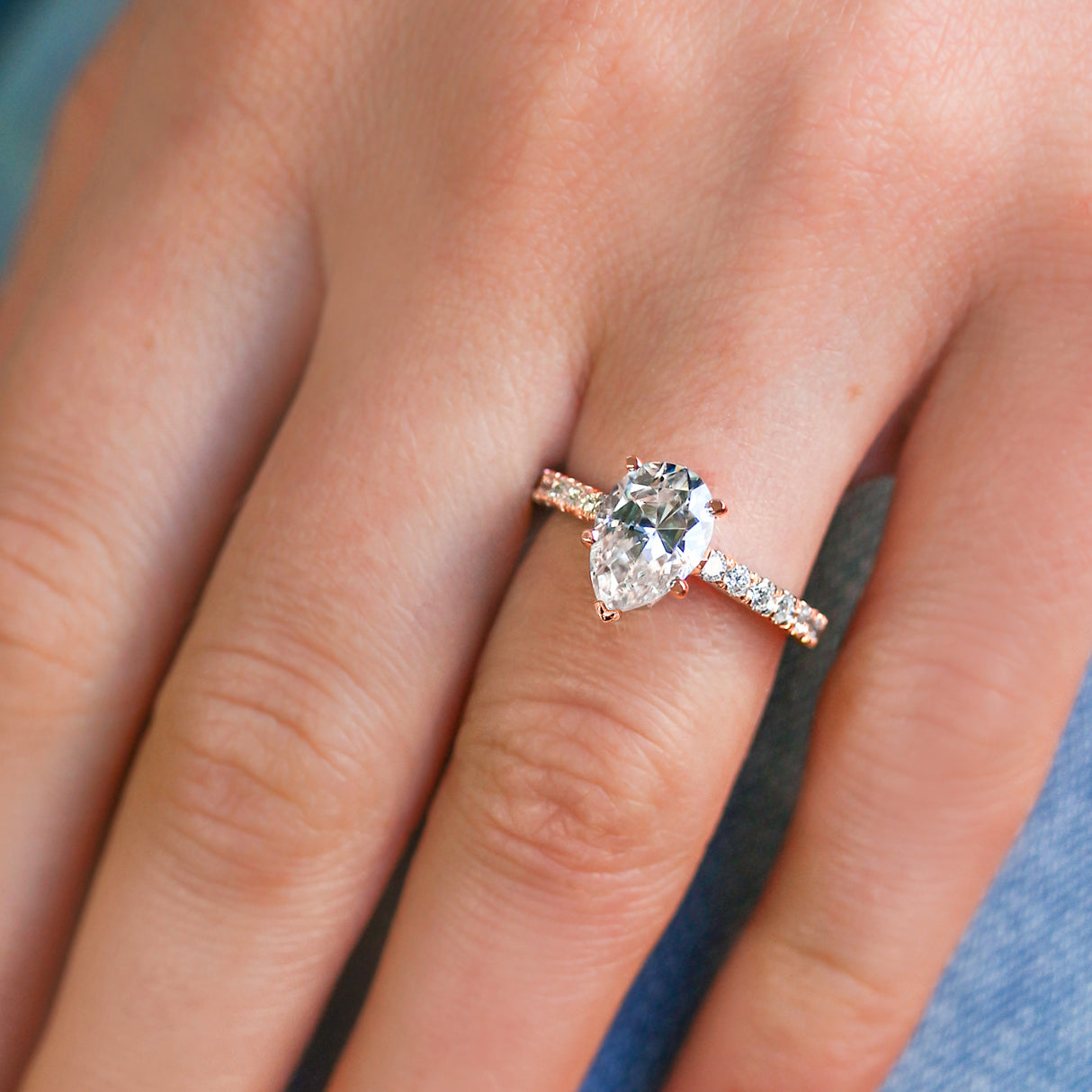 2.5 Carat Moissanite Pear Madison Ring