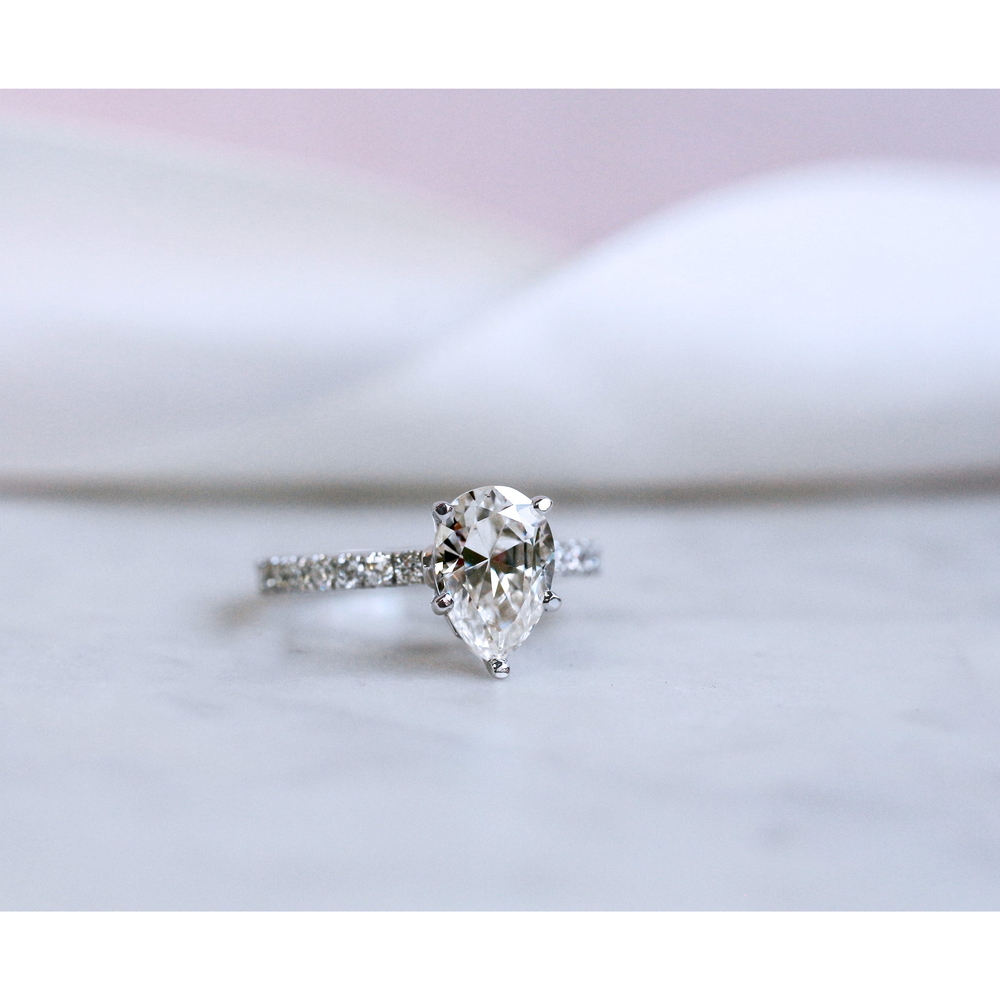 2.5 Carat Moissanite Pear Madison Ring