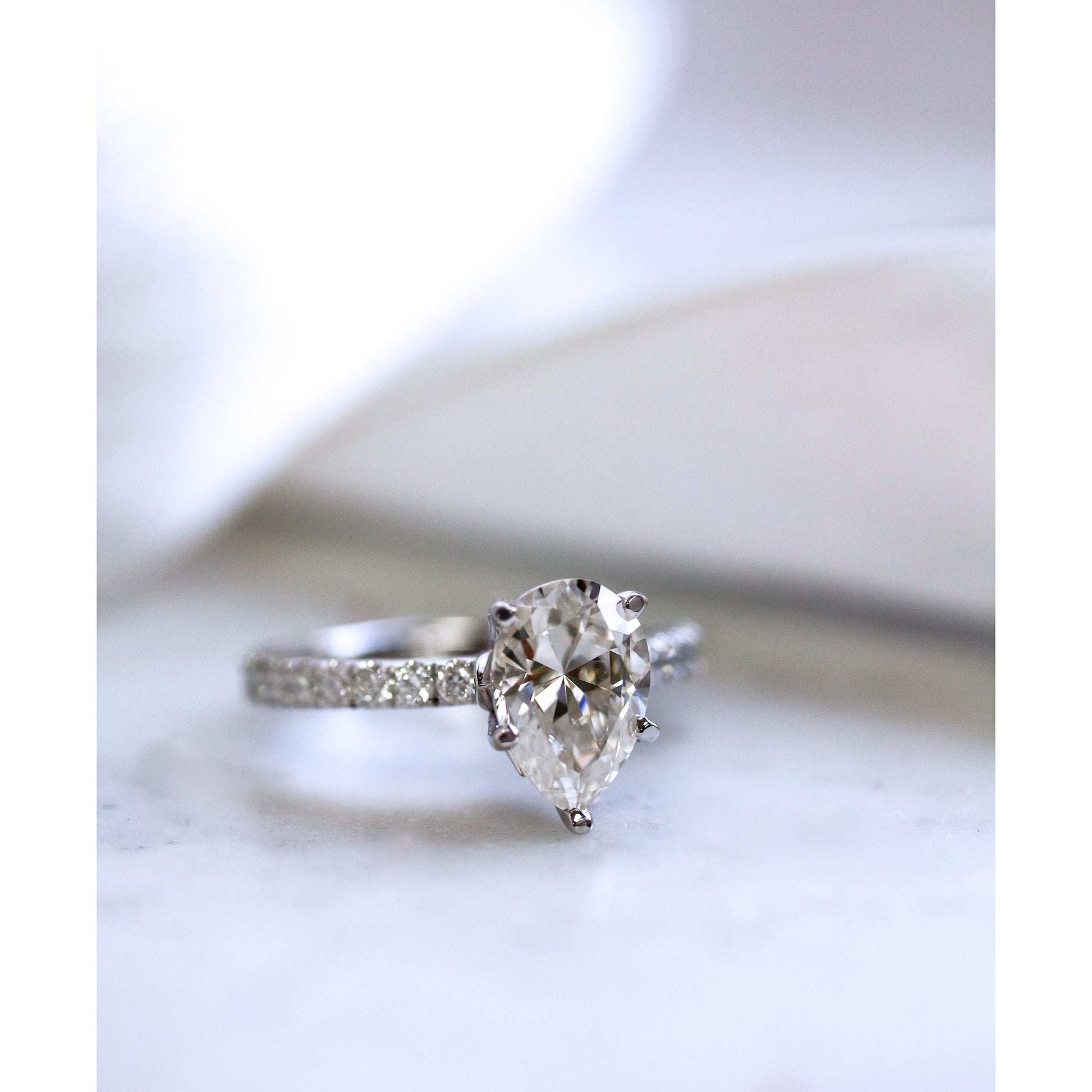 2.5 Carat Moissanite Pear Madison Ring