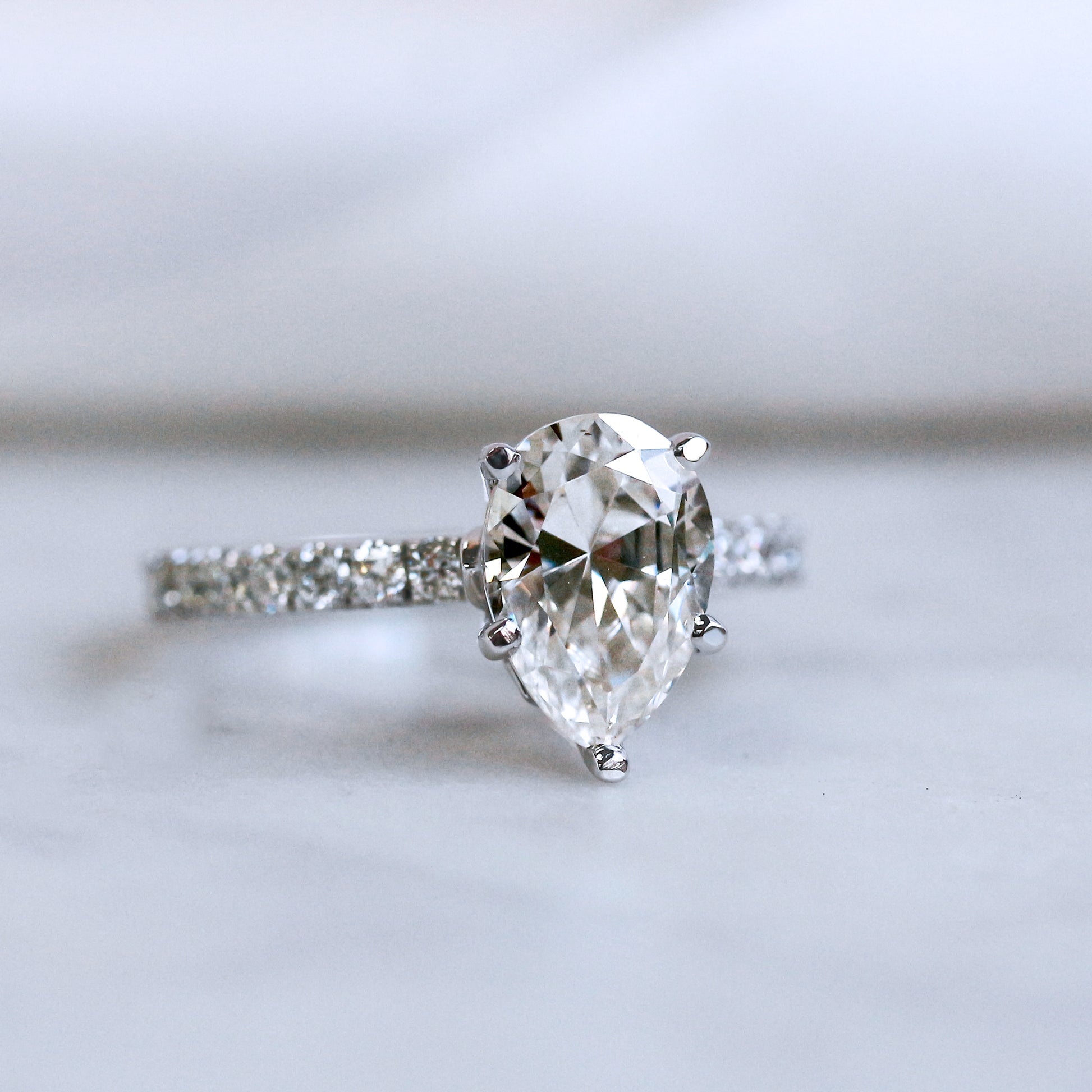 2.5 Carat Moissanite Pear Madison Ring