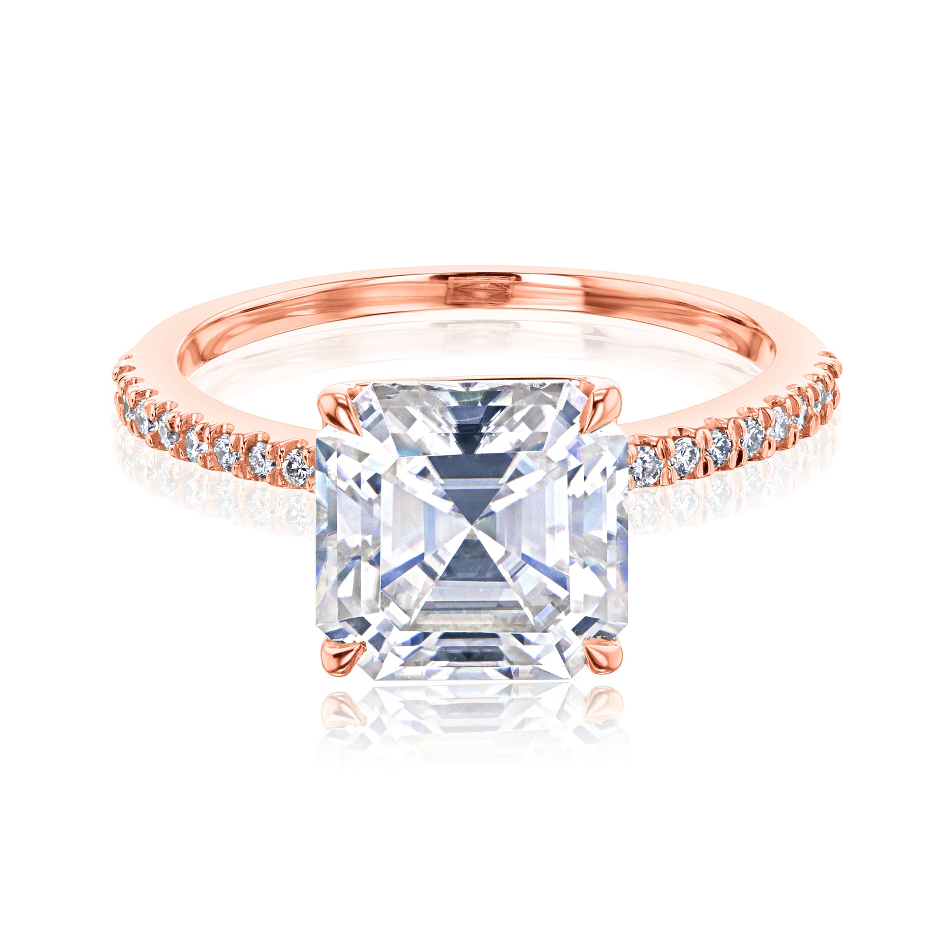 2.3 Carat Moissanite Asscher Petite Ring