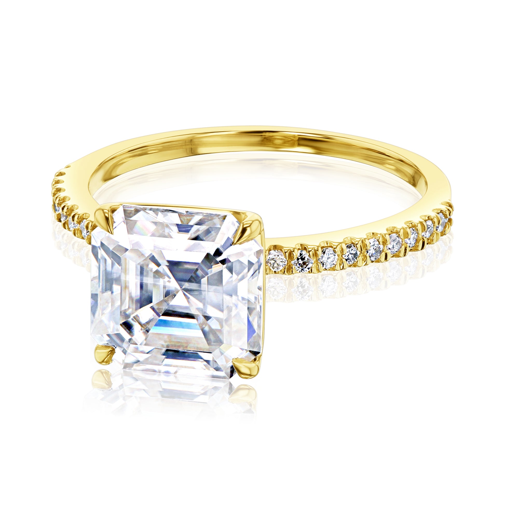 2.3 Carat Moissanite Asscher Petite Ring