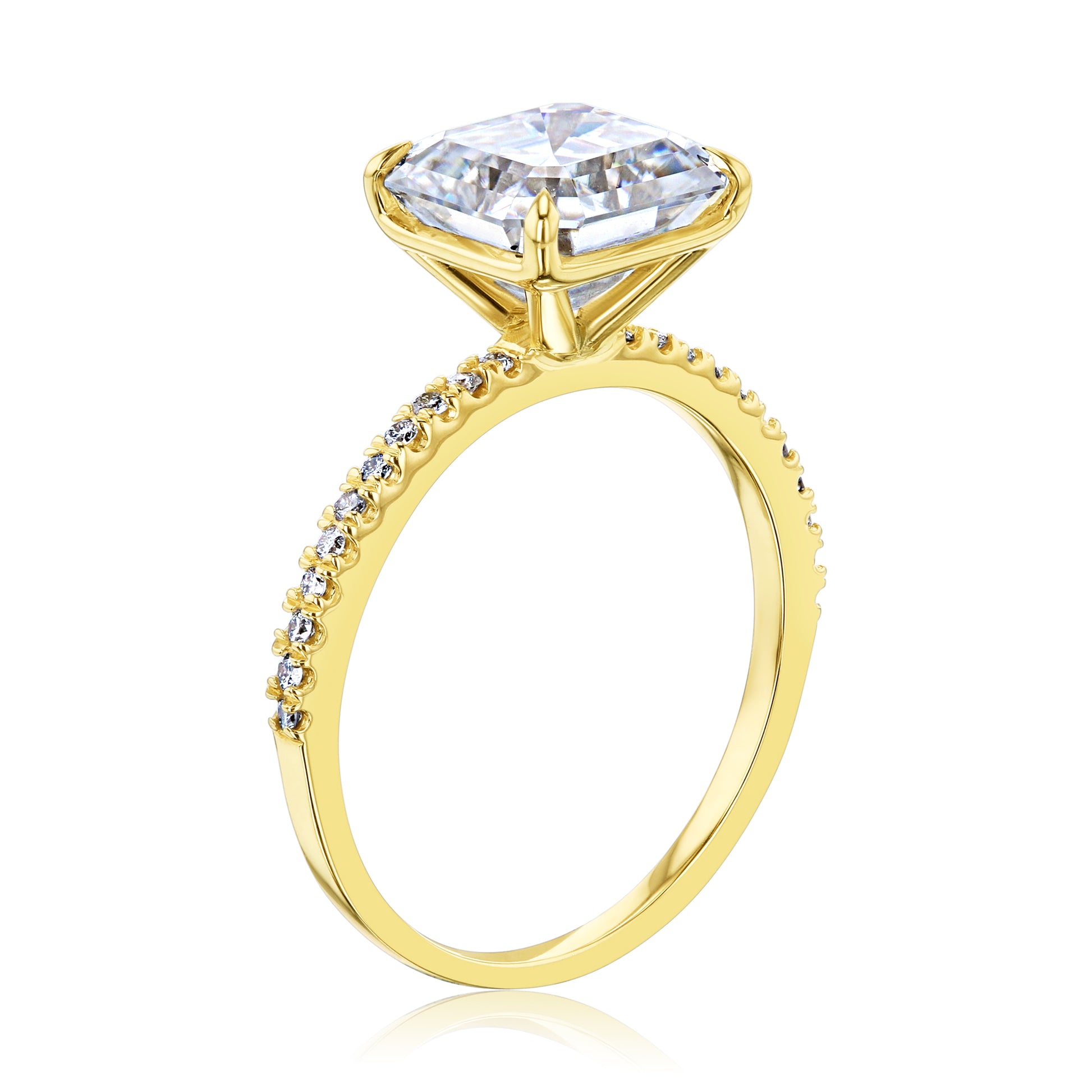 2.3 Carat Moissanite Asscher Petite Ring
