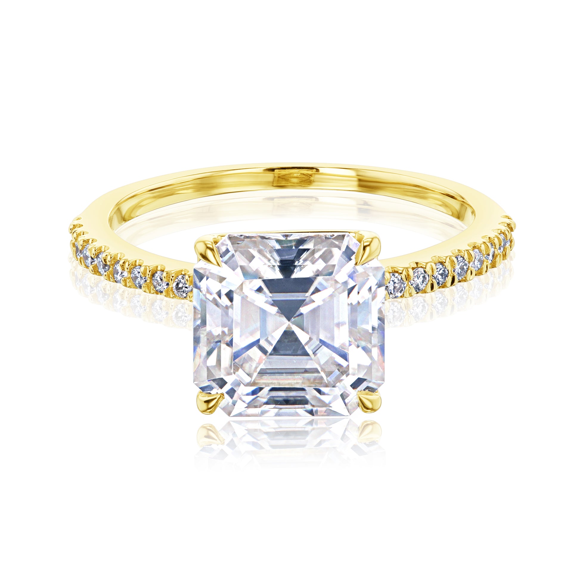 2.3 Carat Moissanite Asscher Petite Ring