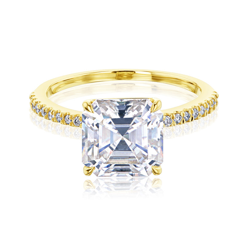 2-1/4ct Asscher-cut Diamond Petite Engagement Ring