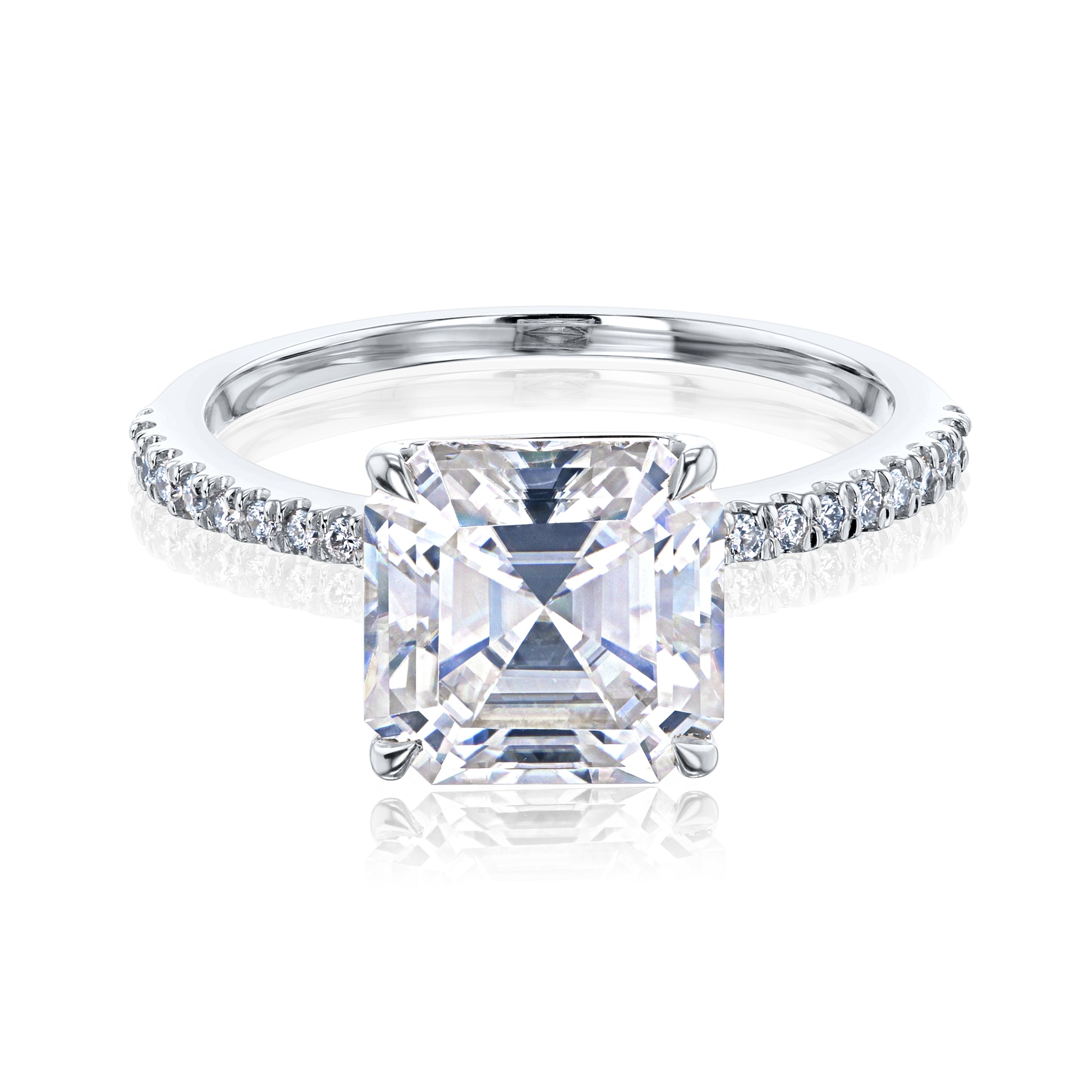 2.3 Carat Moissanite Asscher Petite Ring