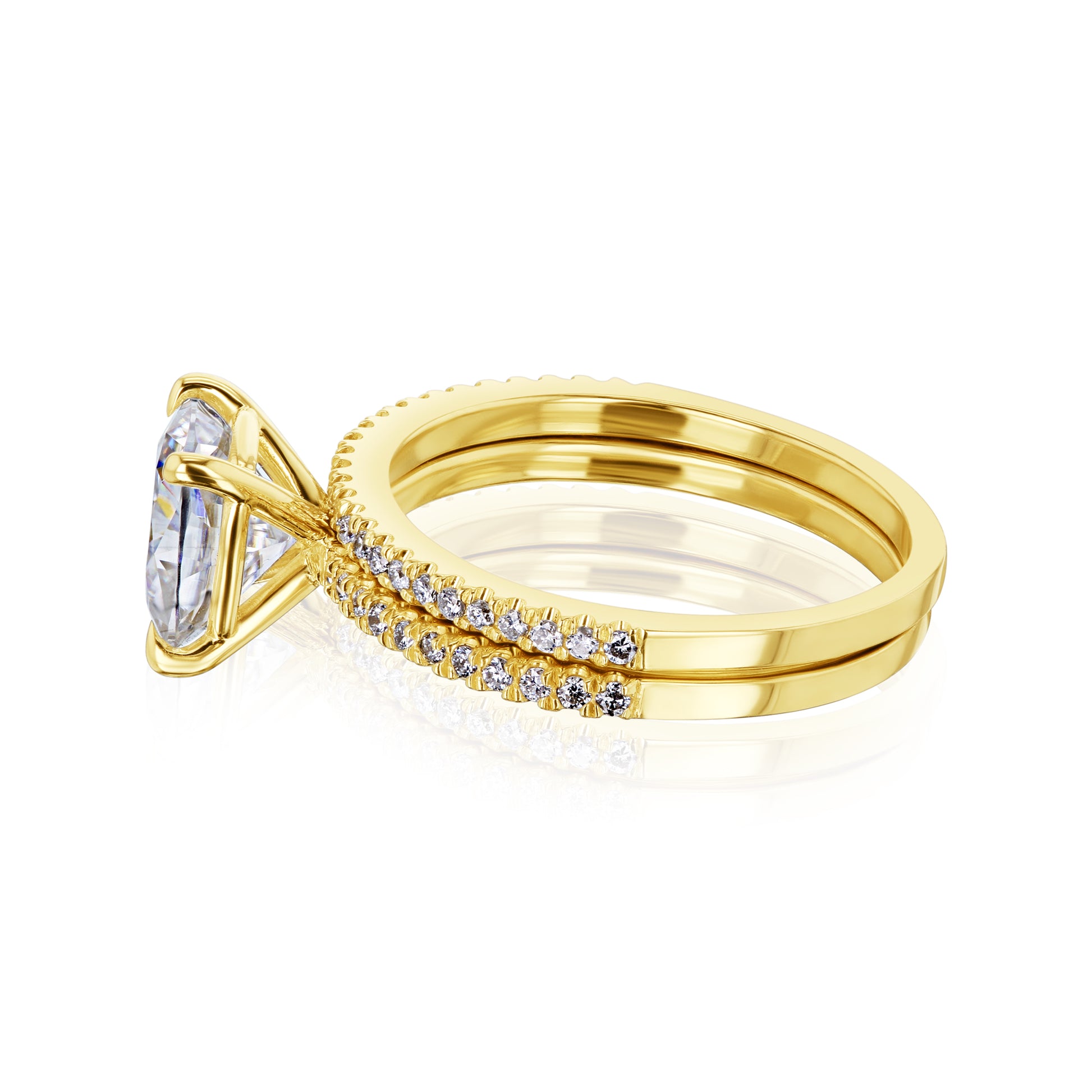 2.25 Carat Moissanite Cushion Petite Bridal Set