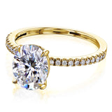 Kobelli 2.1ct Oval Moissanite Slender Diamond Shank Engagement Ring
