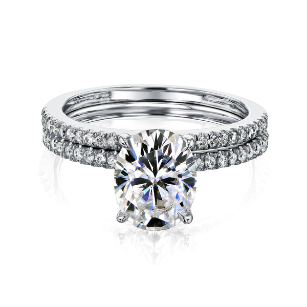 Oval Petite Bridal Set - Lab Diamonds