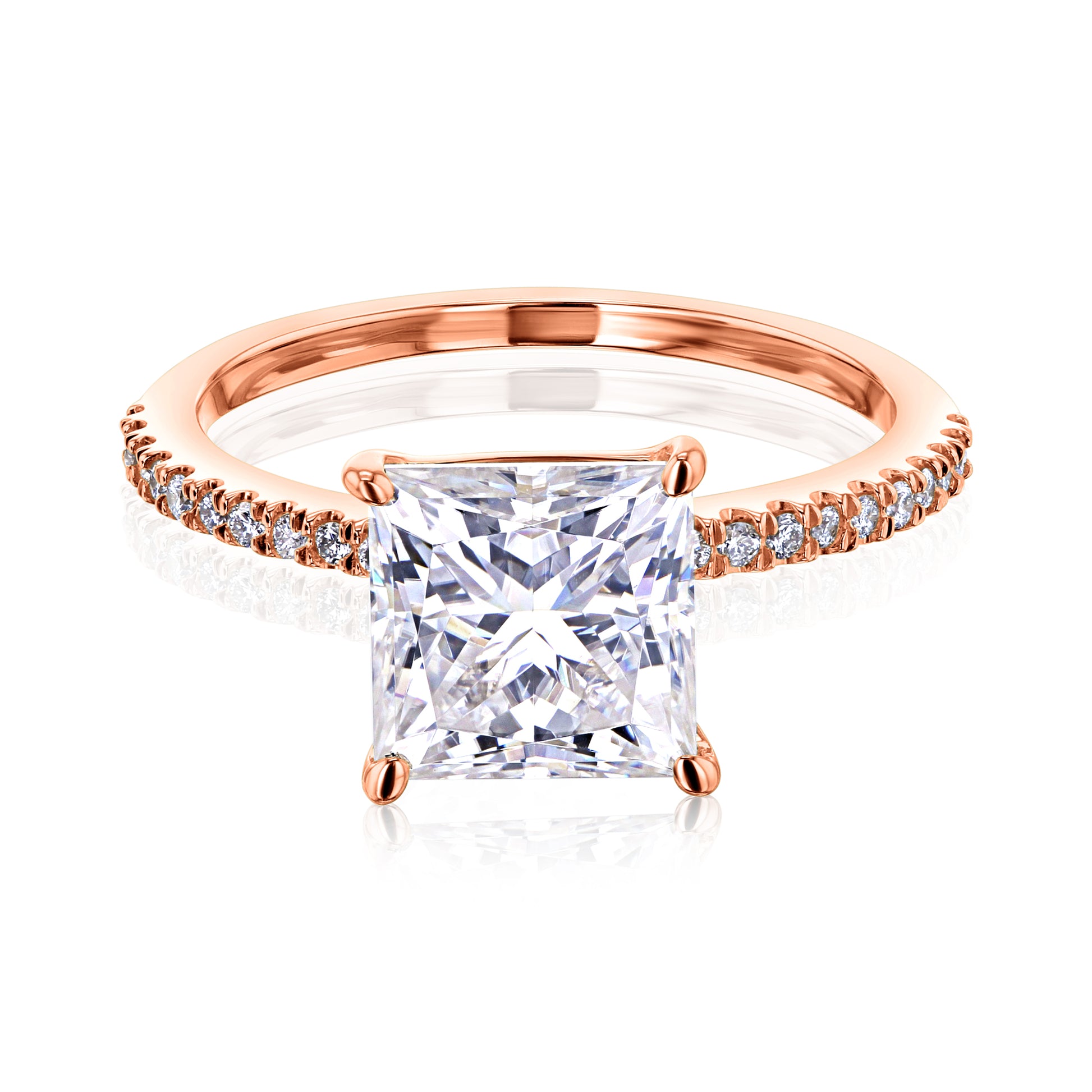 1.9 Carat Moissanite Princess Petite Ring