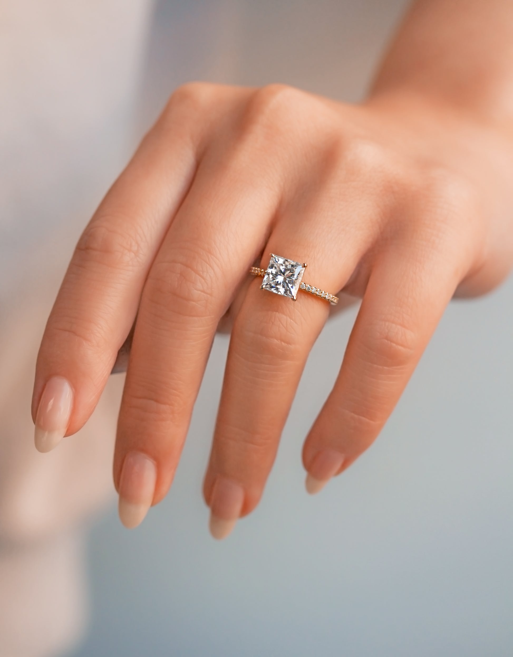 1.9 Carat Moissanite Princess Petite Ring