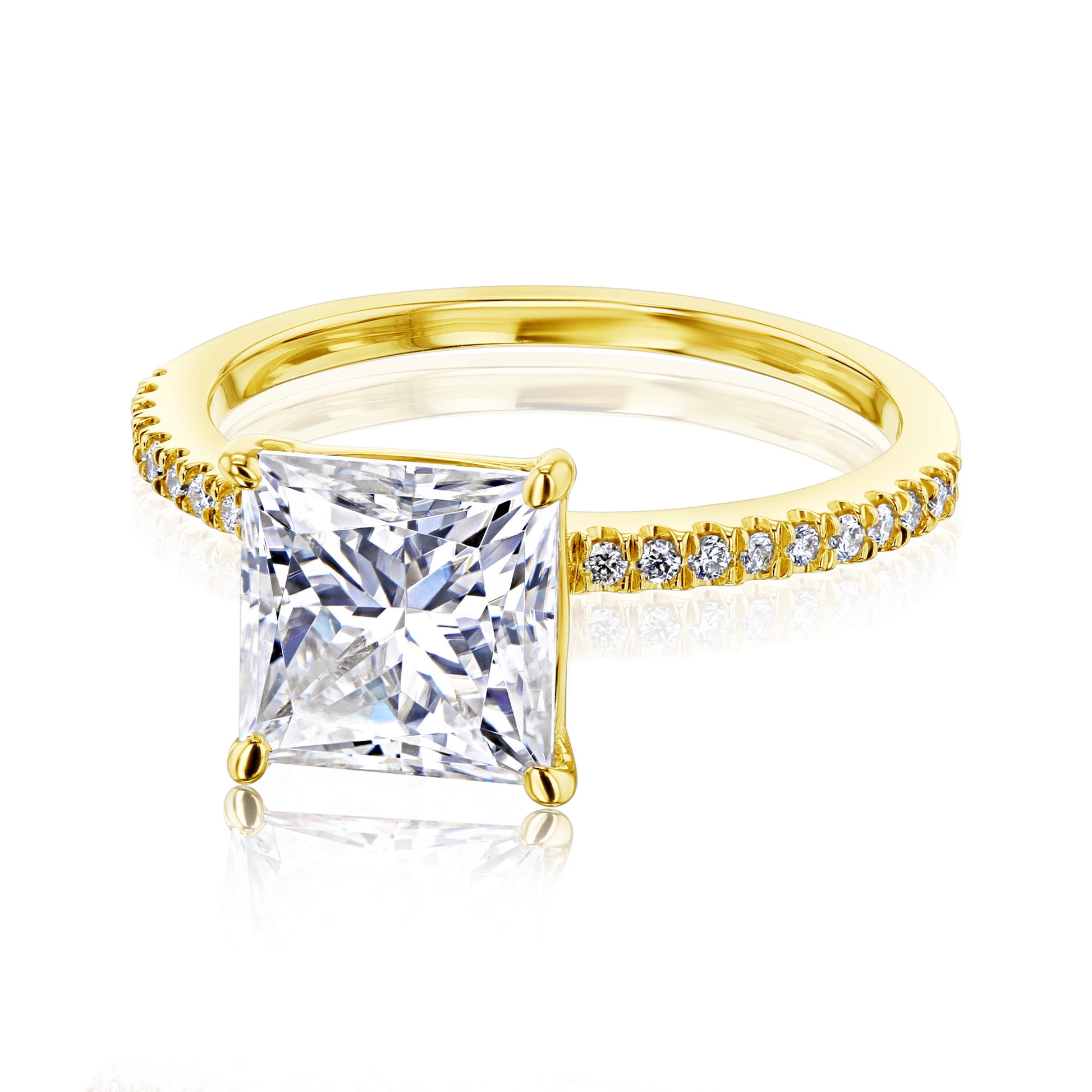 1.9 Carat Moissanite Princess Petite Ring