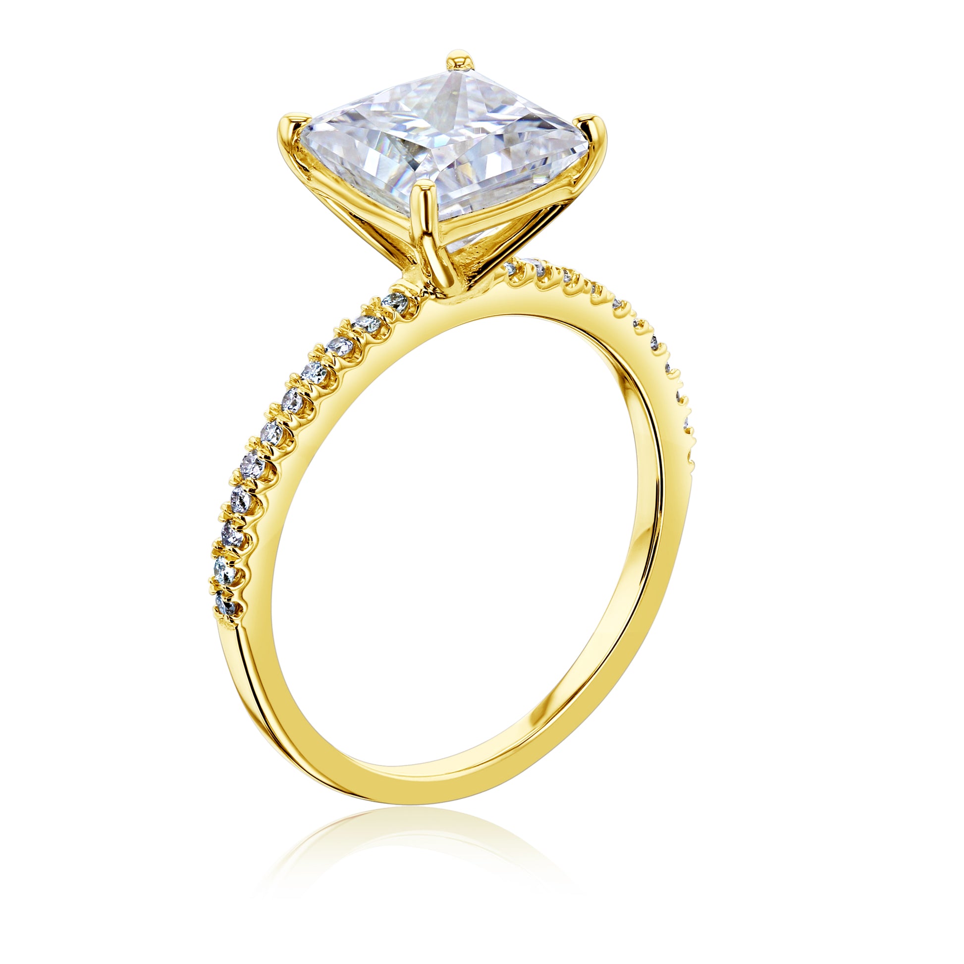 1.9 Carat Moissanite Princess Petite Ring