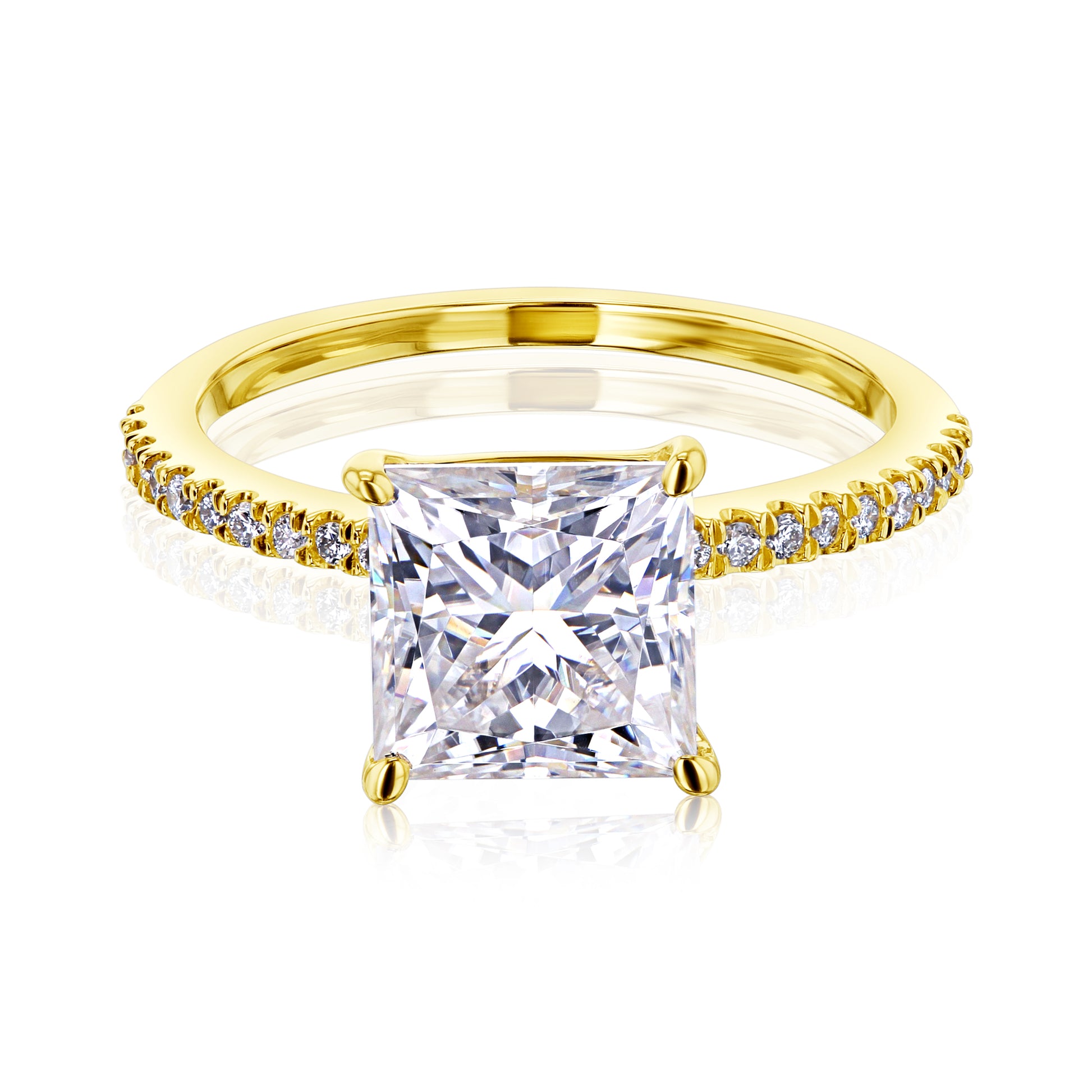 1.9 Carat Moissanite Princess Petite Ring