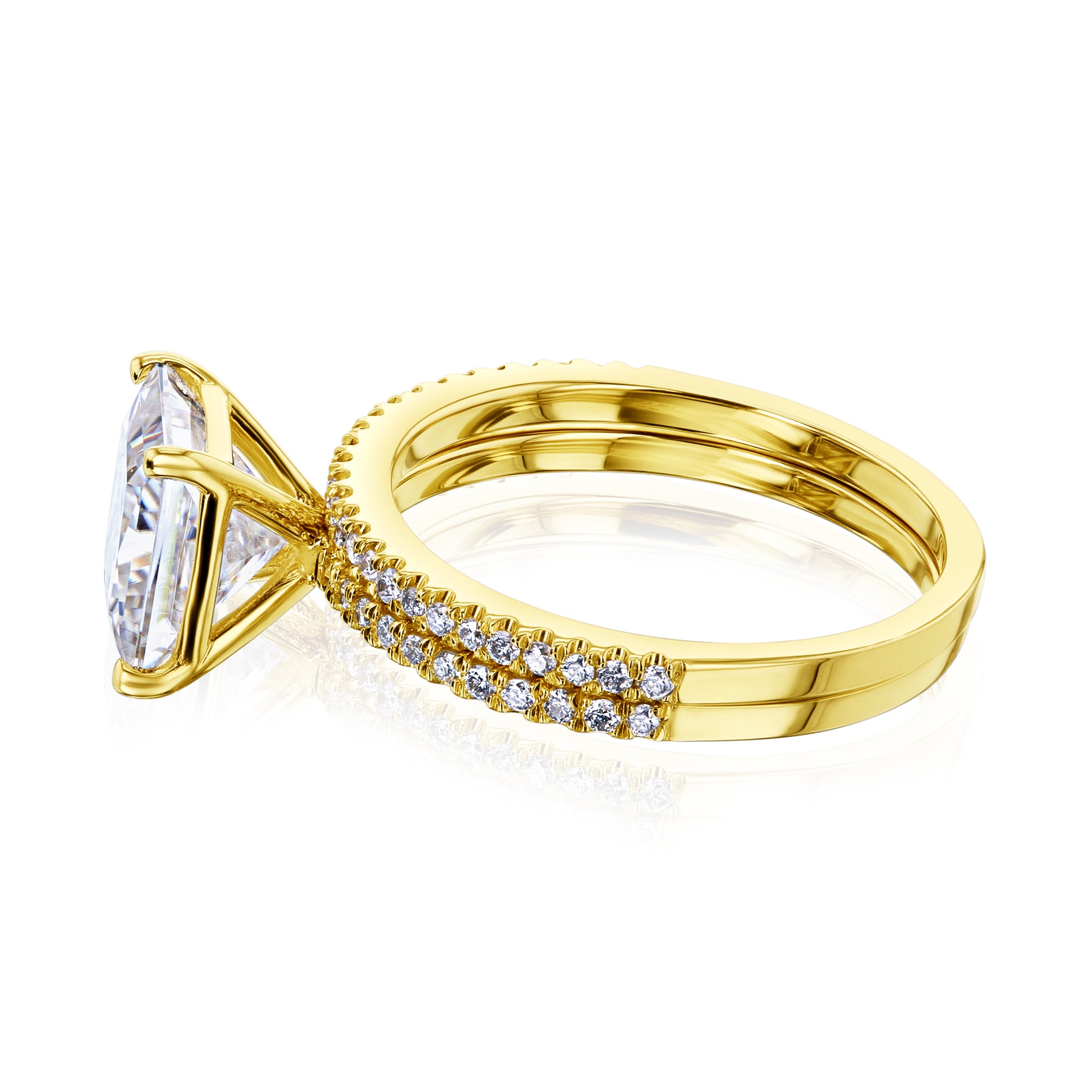 2 Carat Moissanite Princess Petite Bridal Set