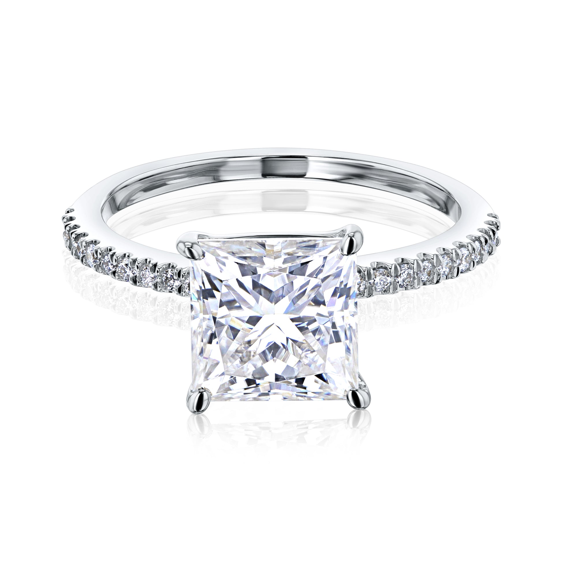 1.9 Carat Moissanite Princess Petite Ring