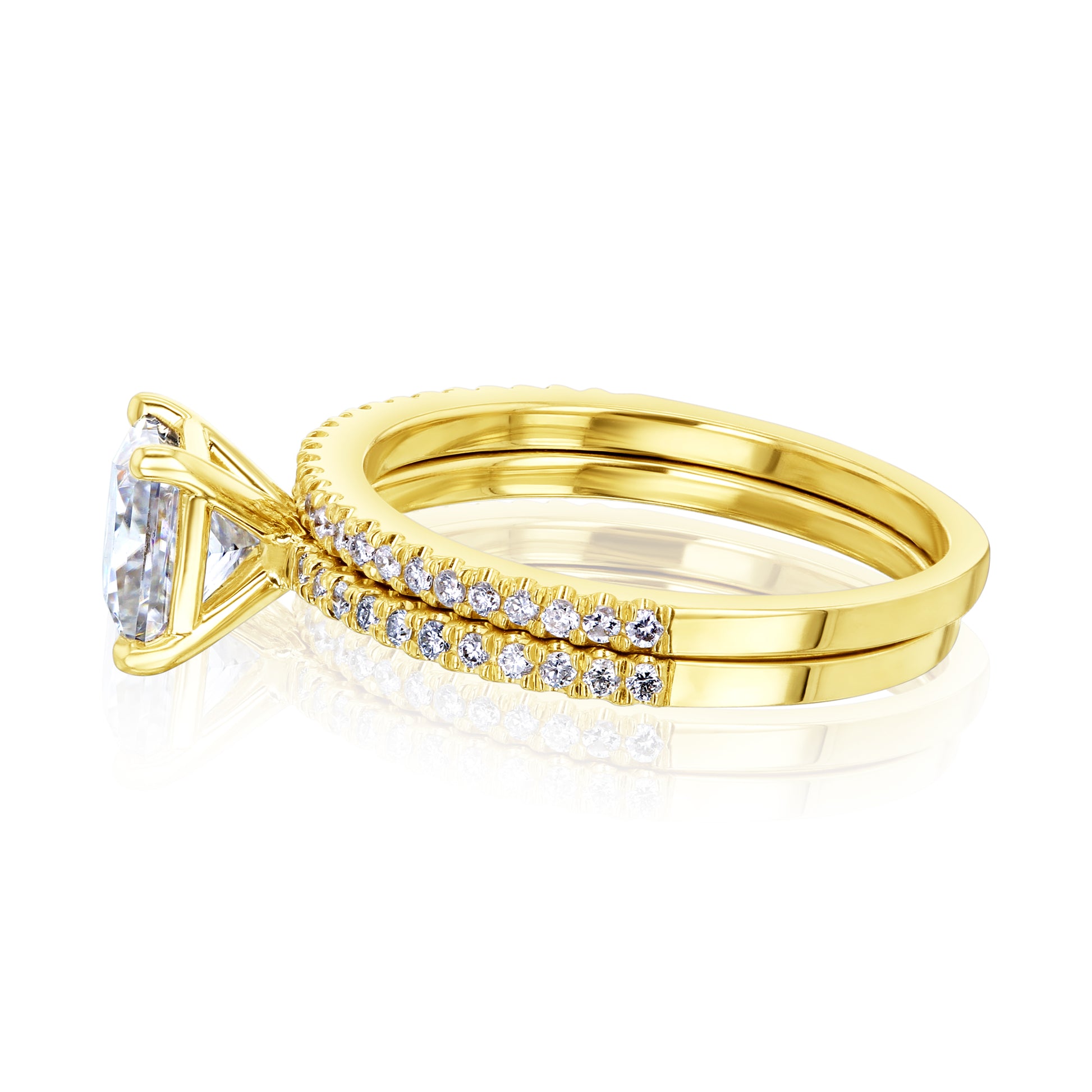 1.15 Carat Moissanite Princess Petite Bridal Set