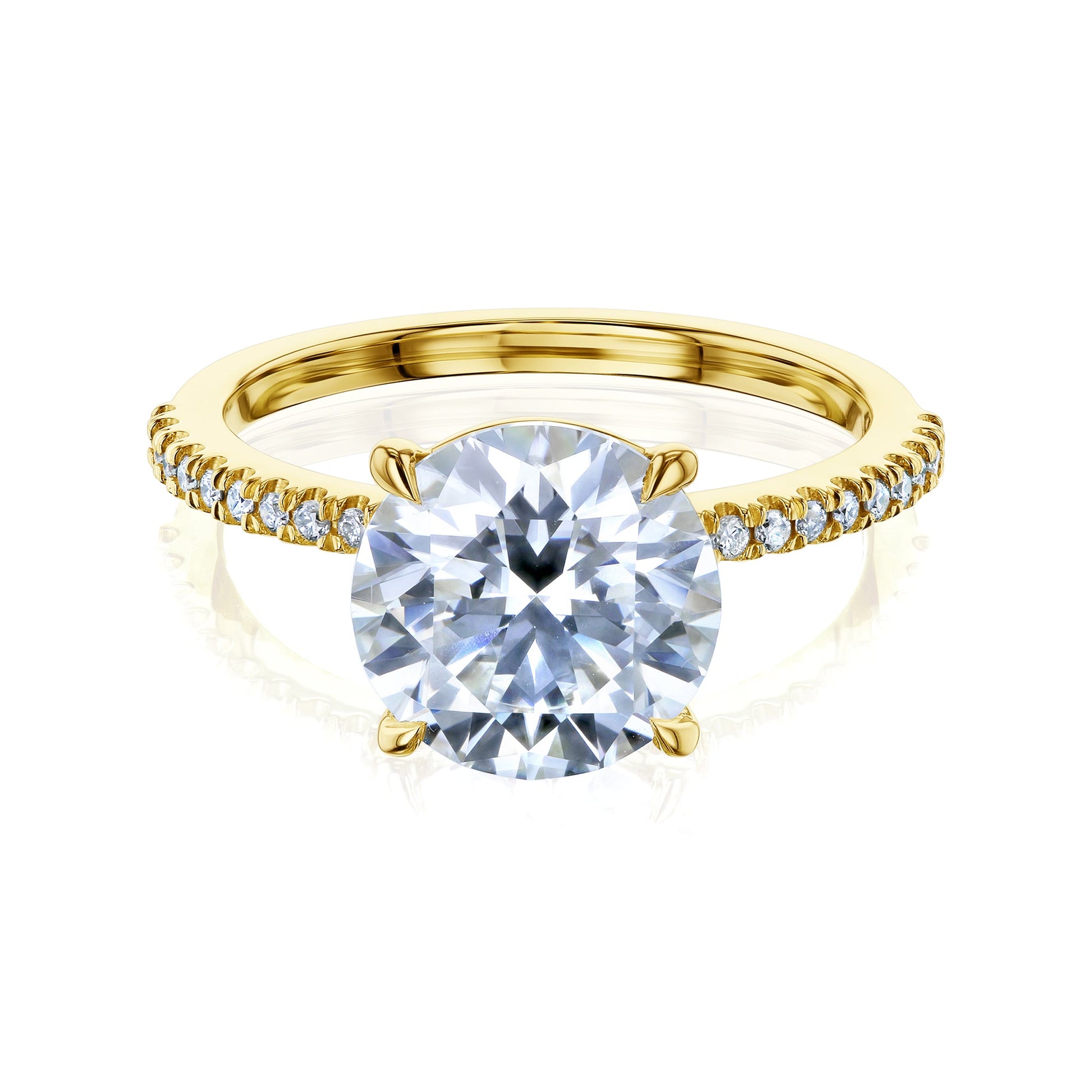 Kobelli Round Moissanite and Diamond Petite Engagement Ring